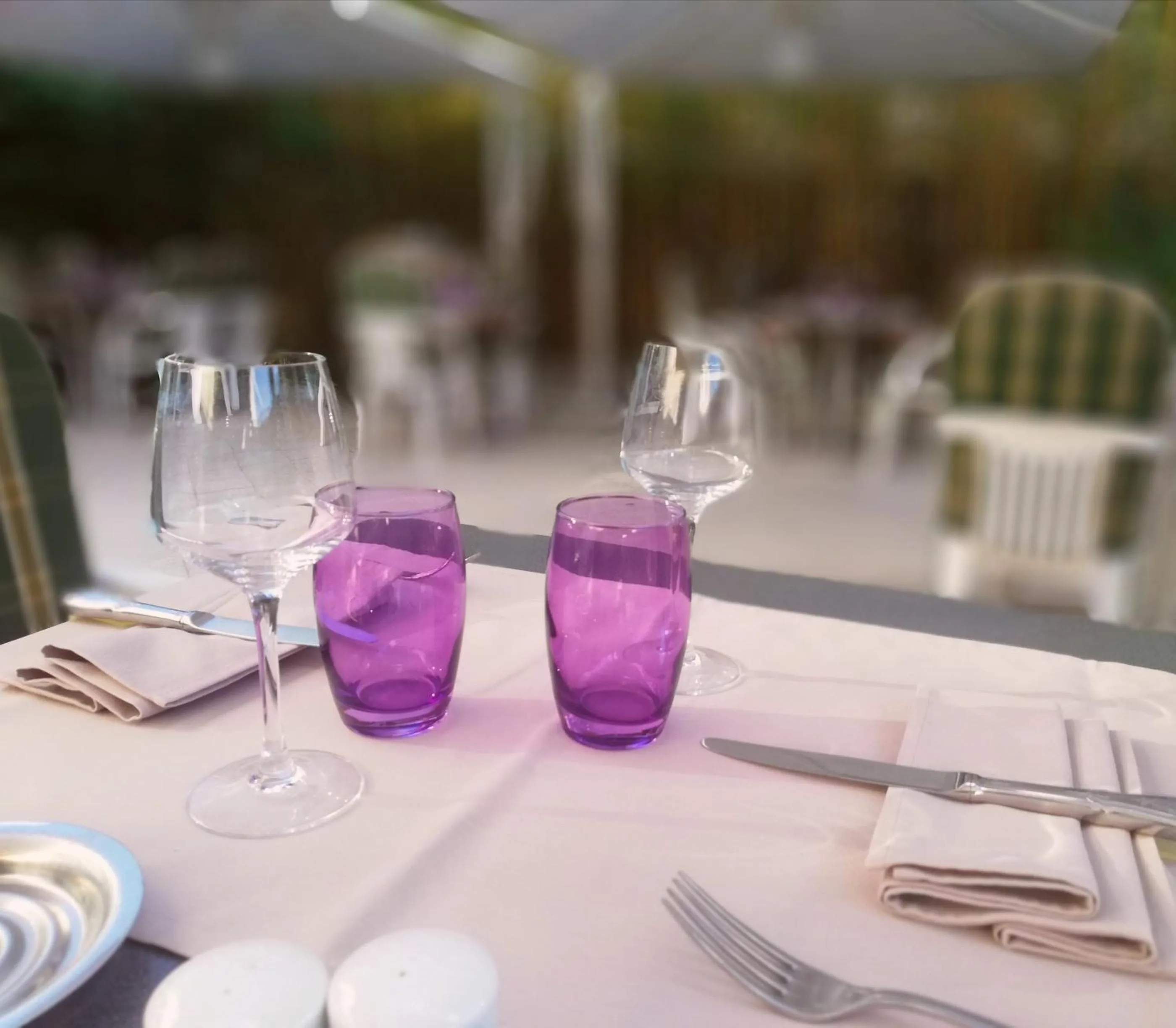 Patio in Logis Hotel Restaurant l'Orée Des Bois