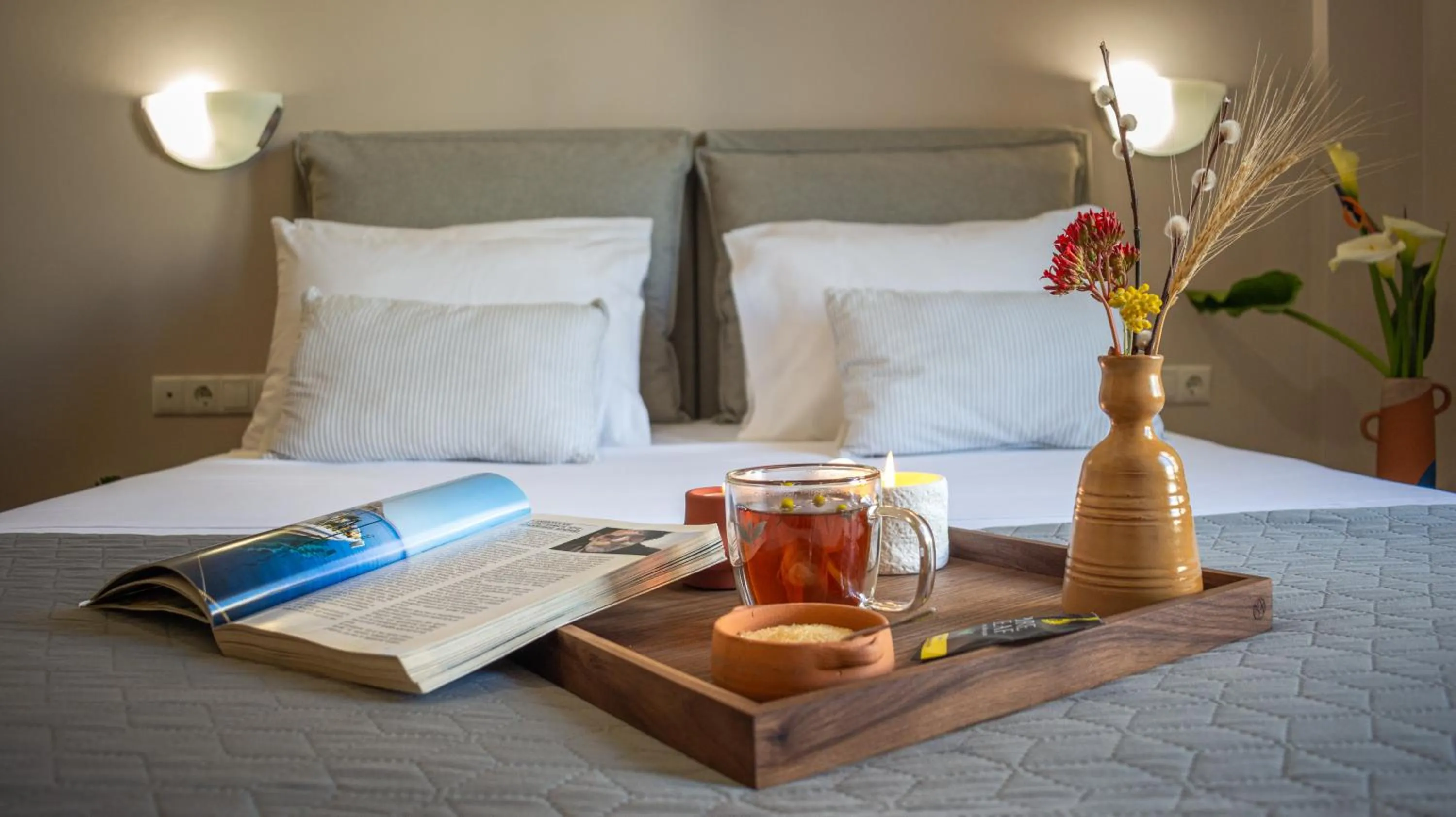 Bed in Amphitrite Hotel