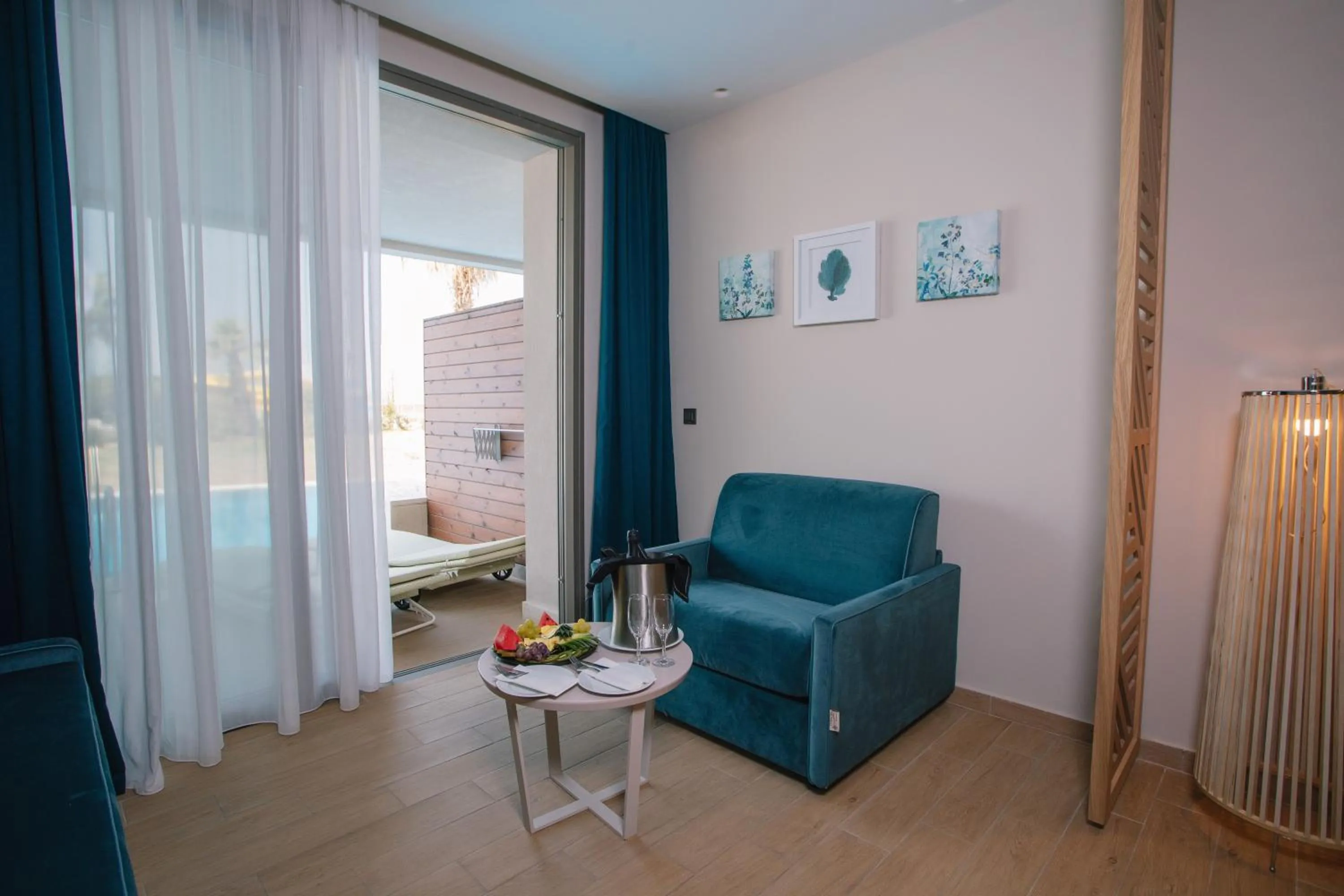 Seating area in Almyros Beach