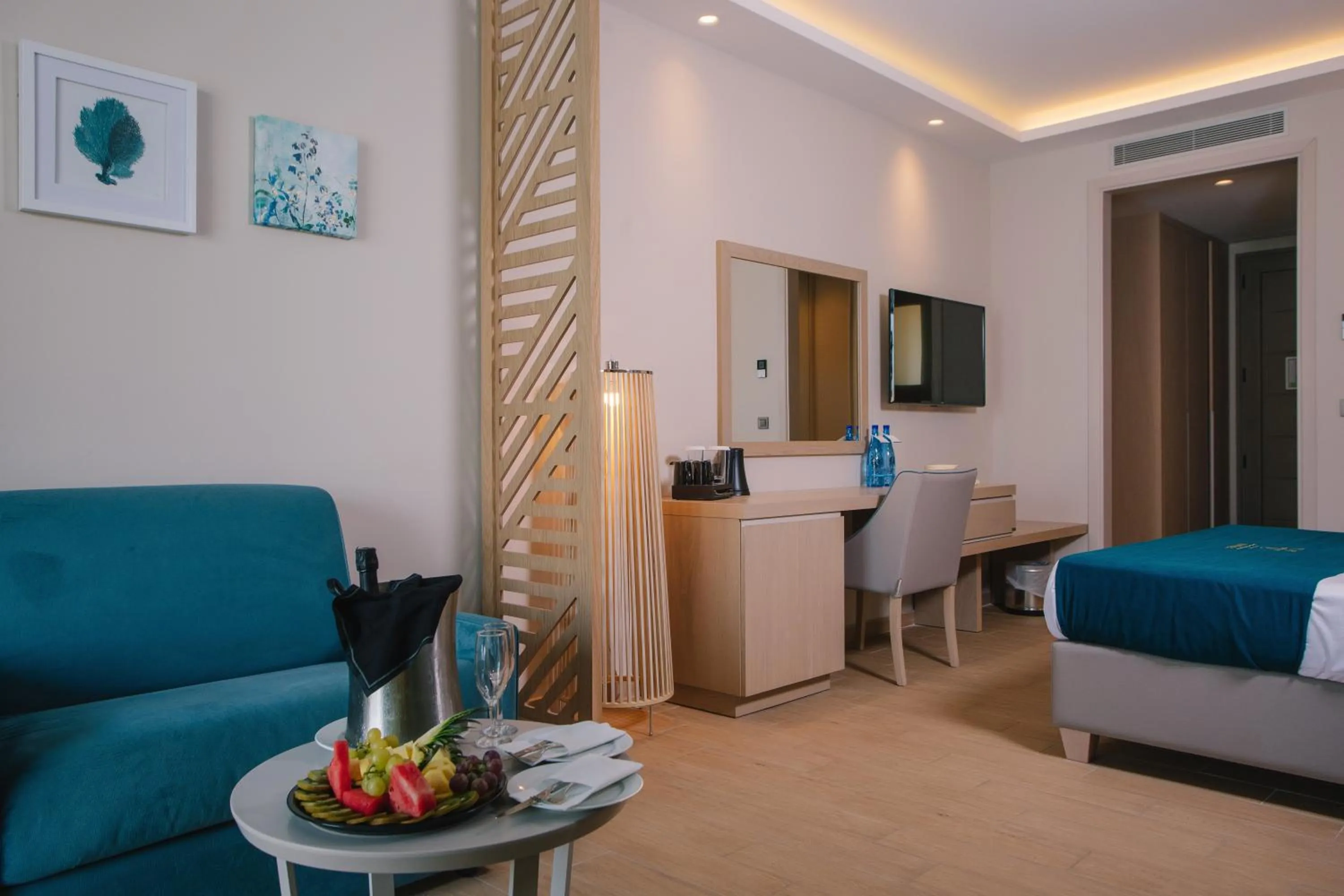 Seating area in Almyros Beach