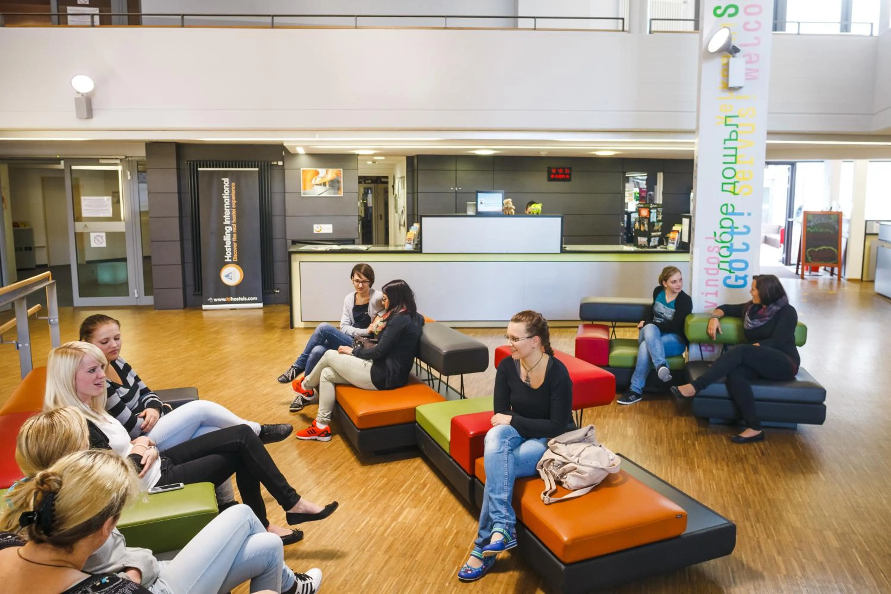 Communal lounge/ TV room in HI Munich Park Youth Hostel