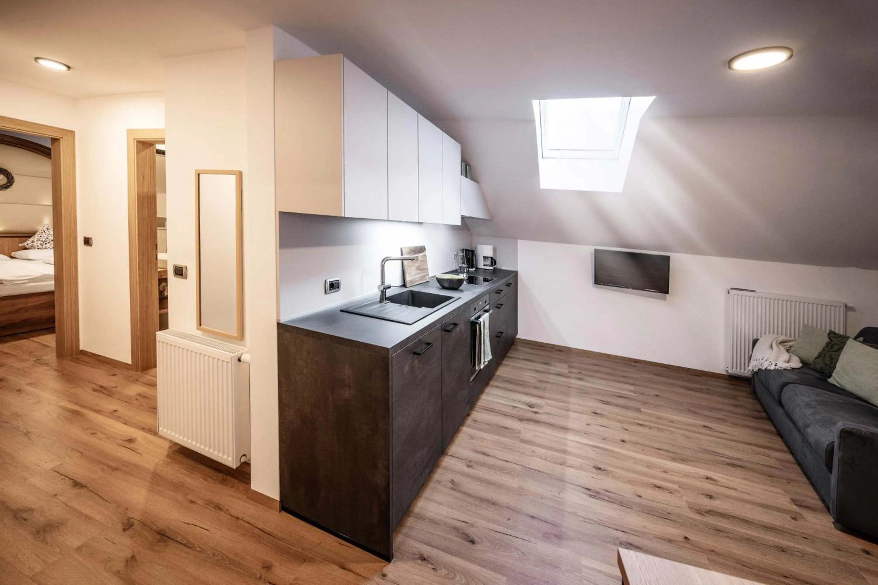 Kitchen or kitchenette in Active Hotel Sonne