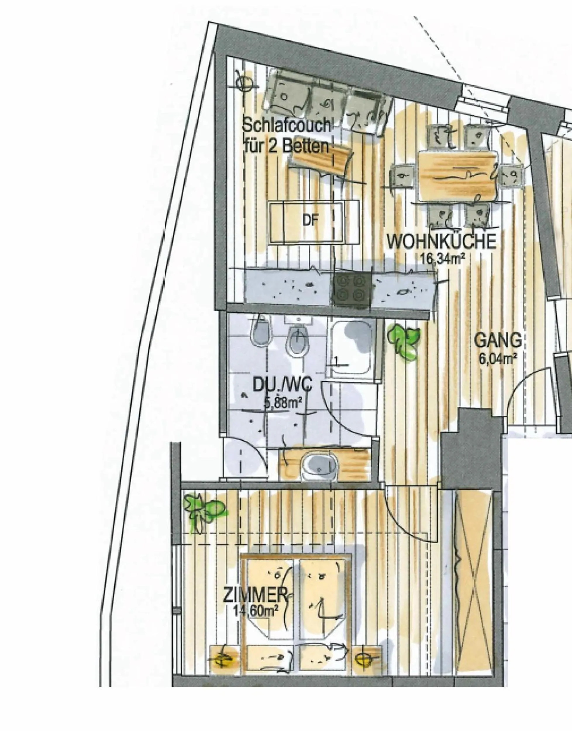 Floor plan in Active Hotel Sonne