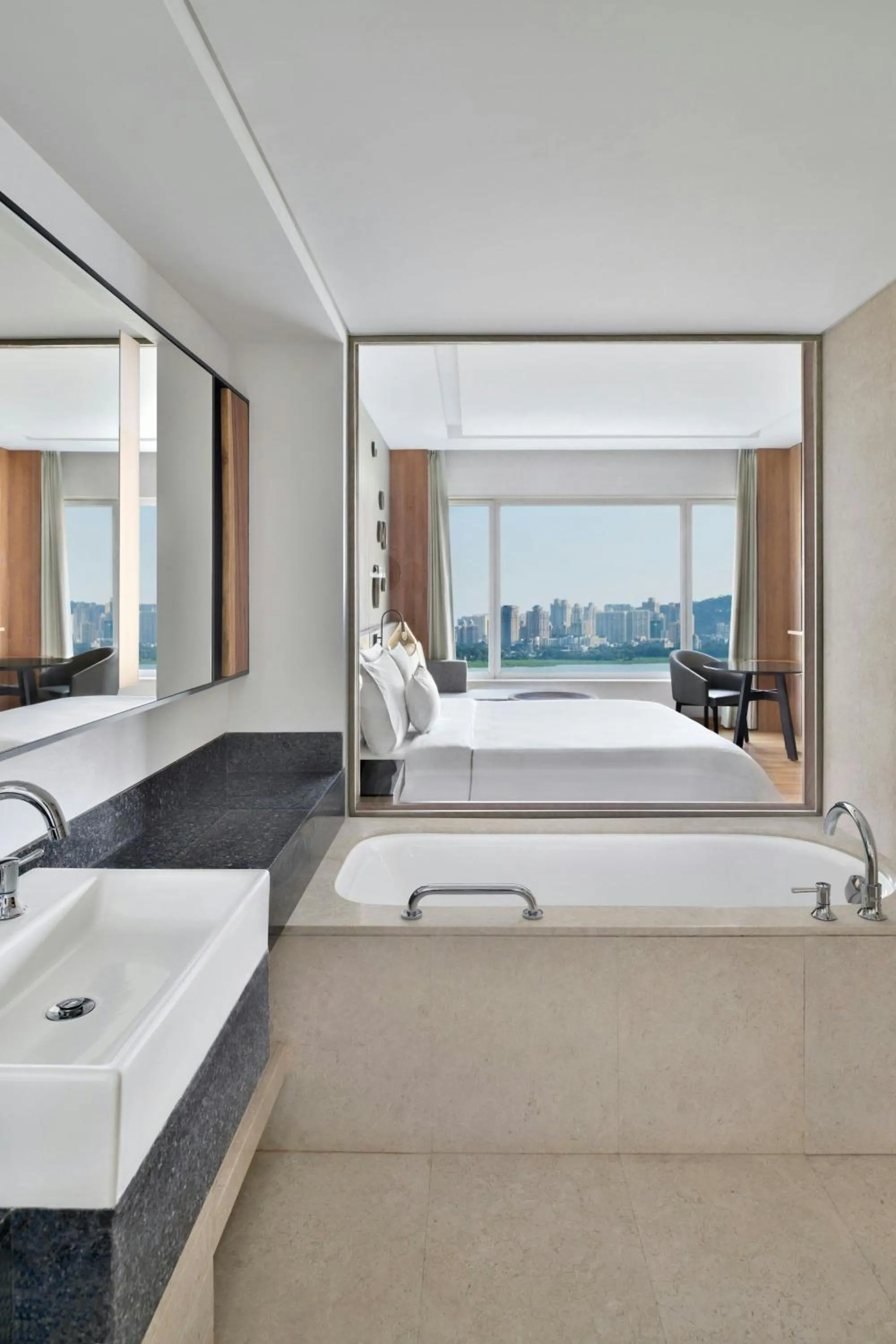 Bathroom, Bed in The Westin Mumbai Powai Lake