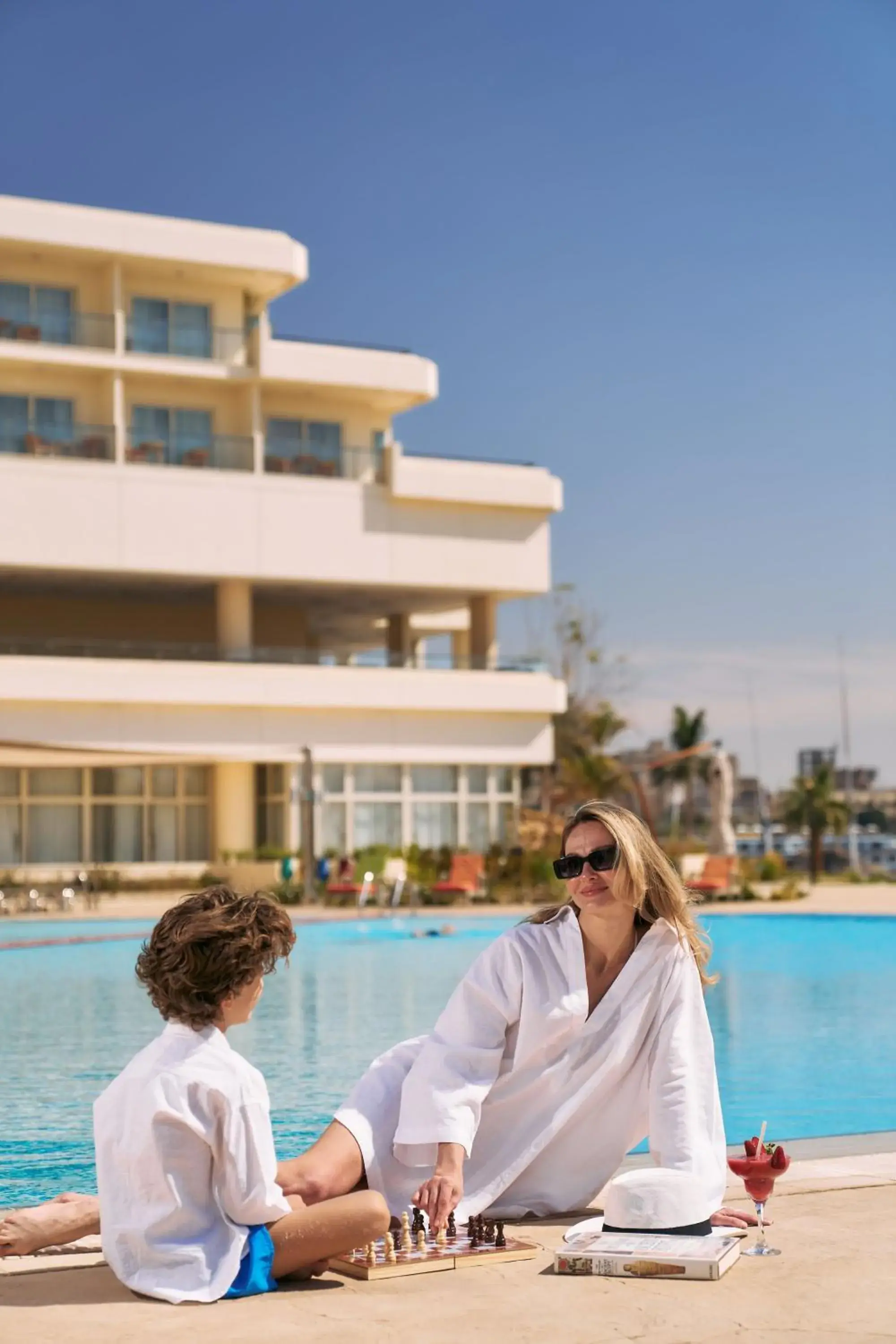 Pool view in Mövenpick Resort Aswan Pool view in Mövenpick Resort Aswan