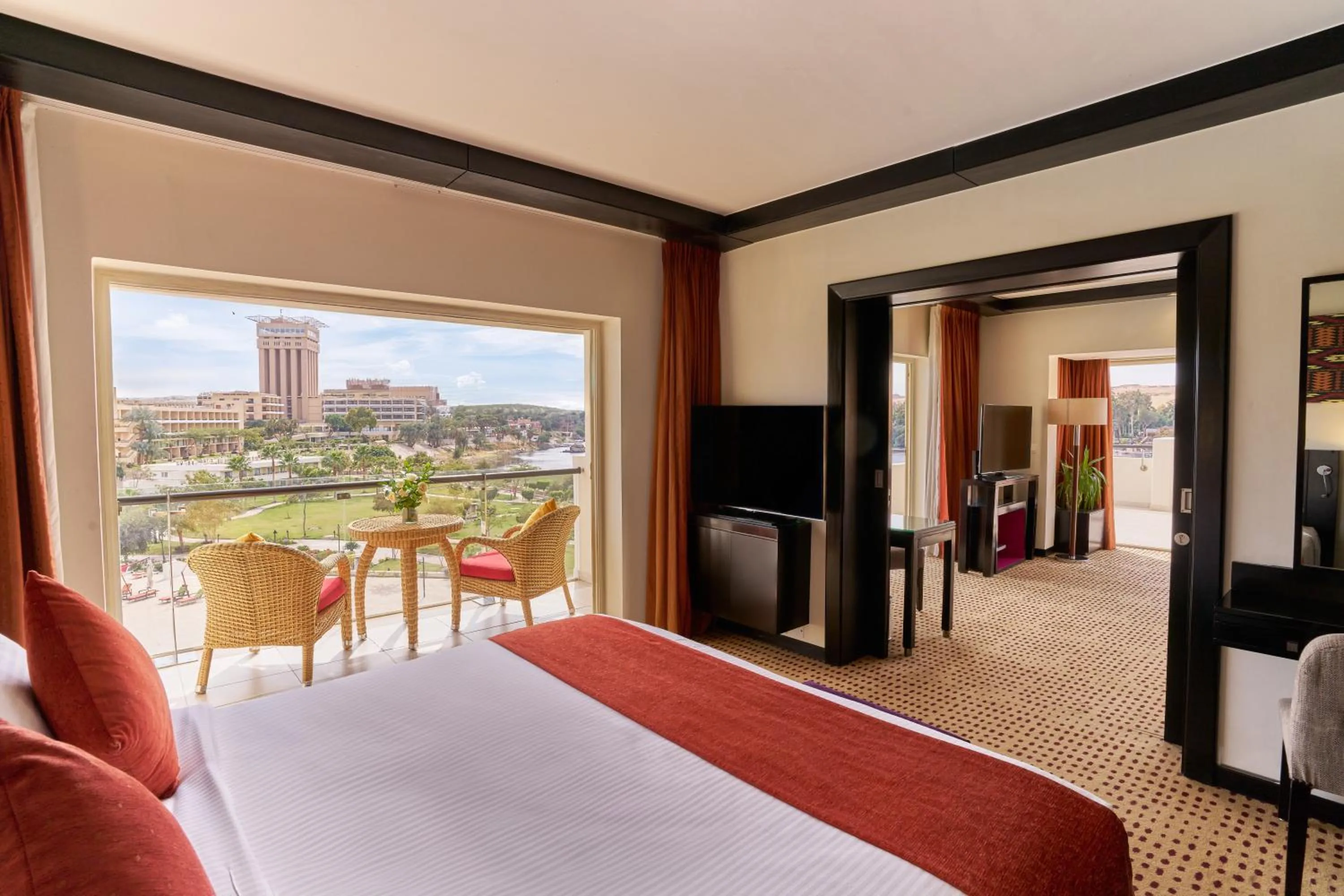 Bed in Mövenpick Resort Aswan