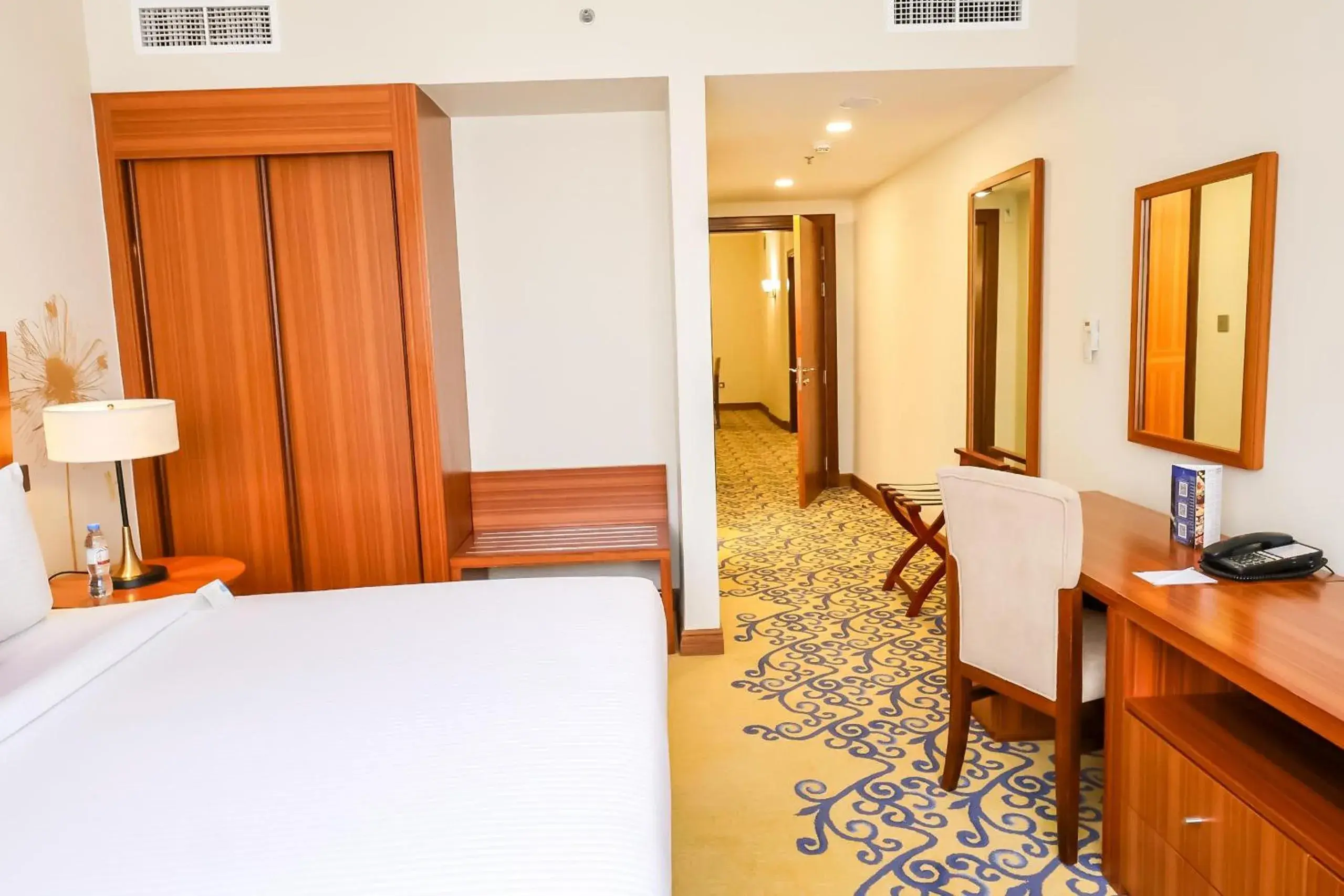 View (from property/room), Bed in City Seasons Al Hamra Hotel View (from property/room), Bed in City Seasons Al Hamra Hotel