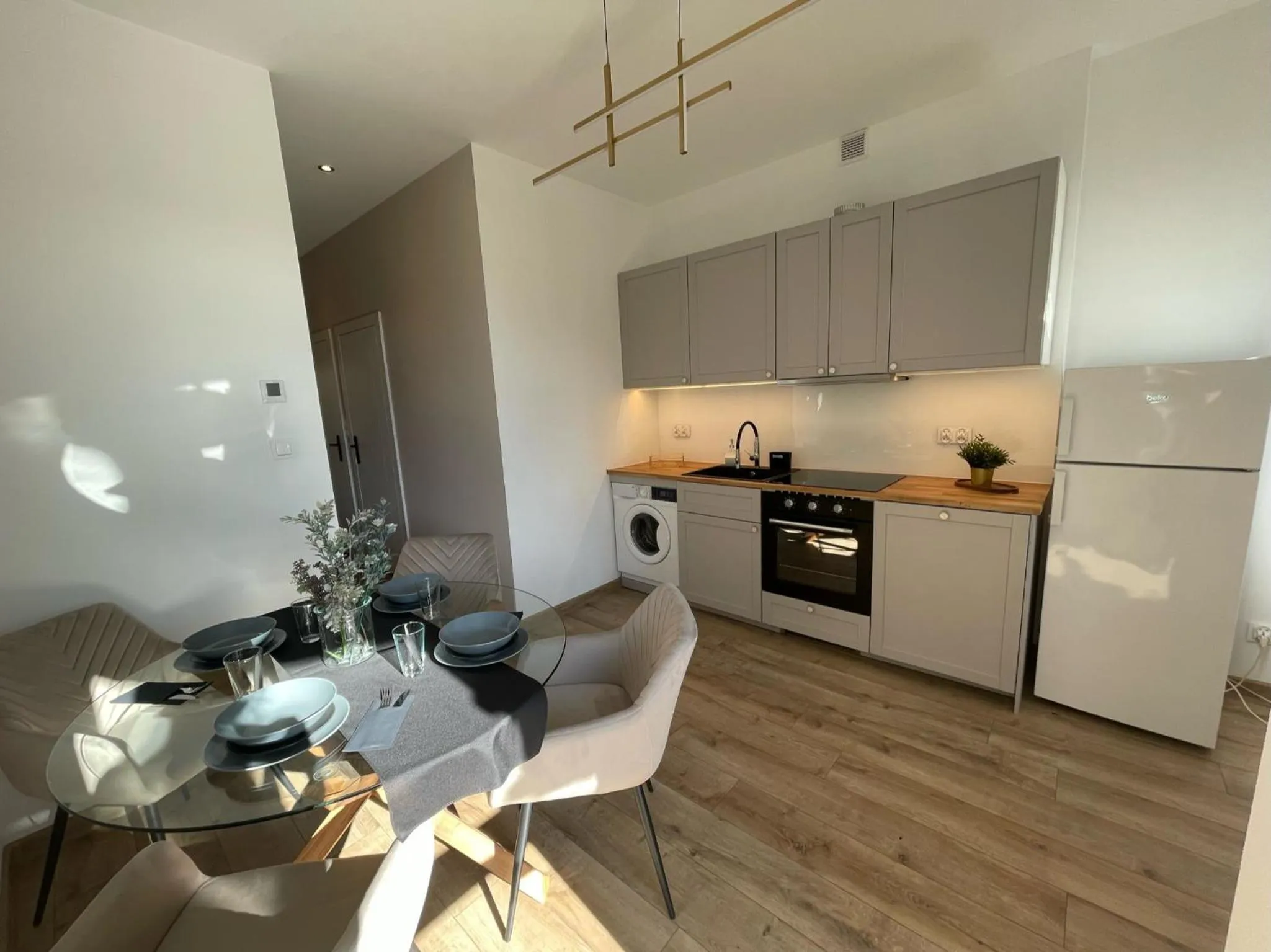 Kitchen or kitchenette in Leo Apartments Old Town