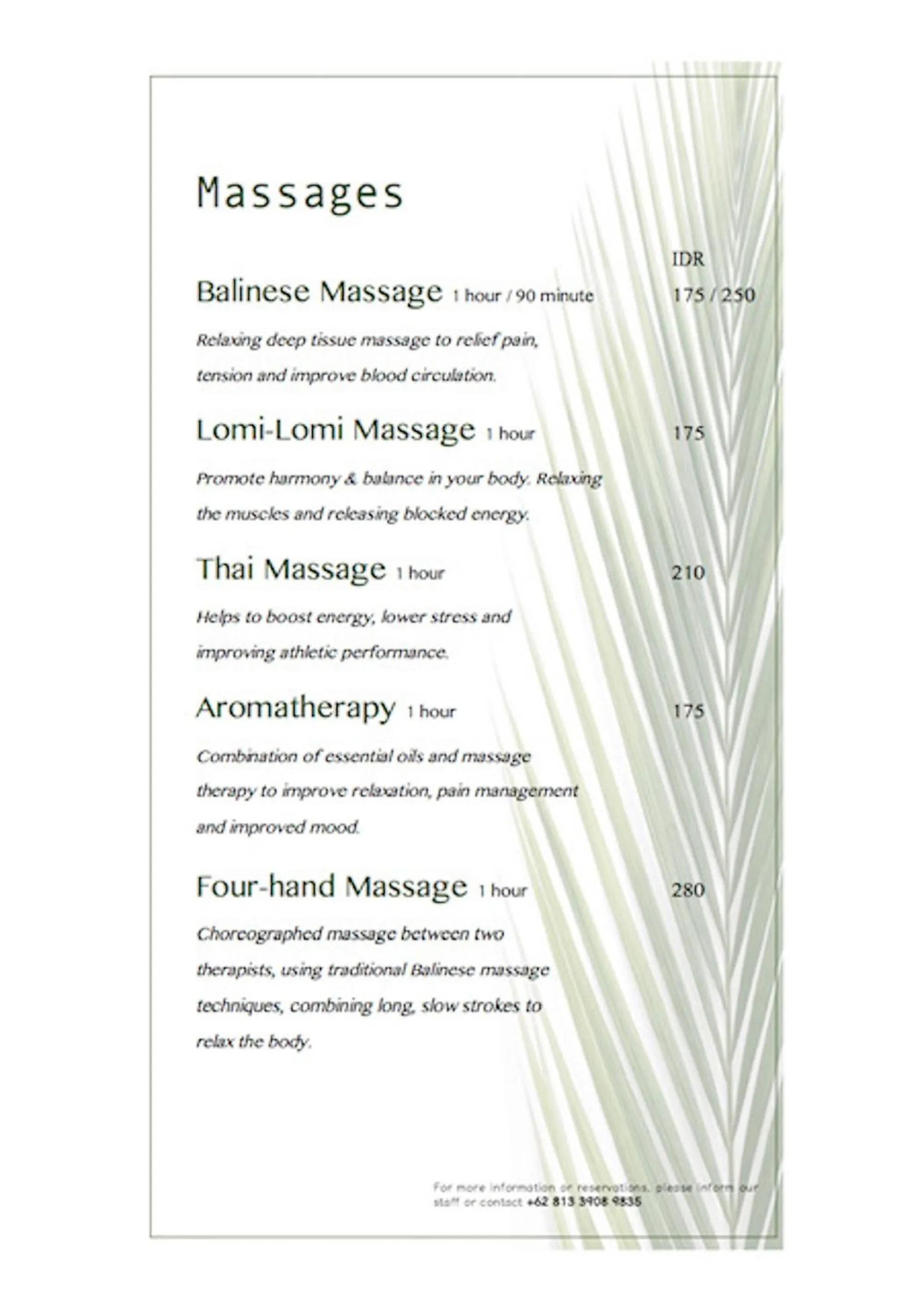 Massage in Mawar Estate by Villas Direct Bali