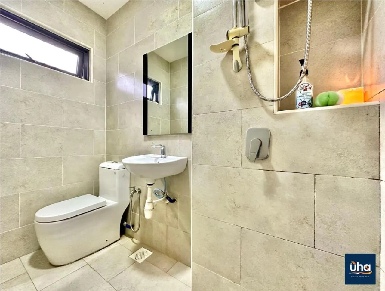 Shower in Cube 8 Teens Taman Mount Austin Apartment by UHA