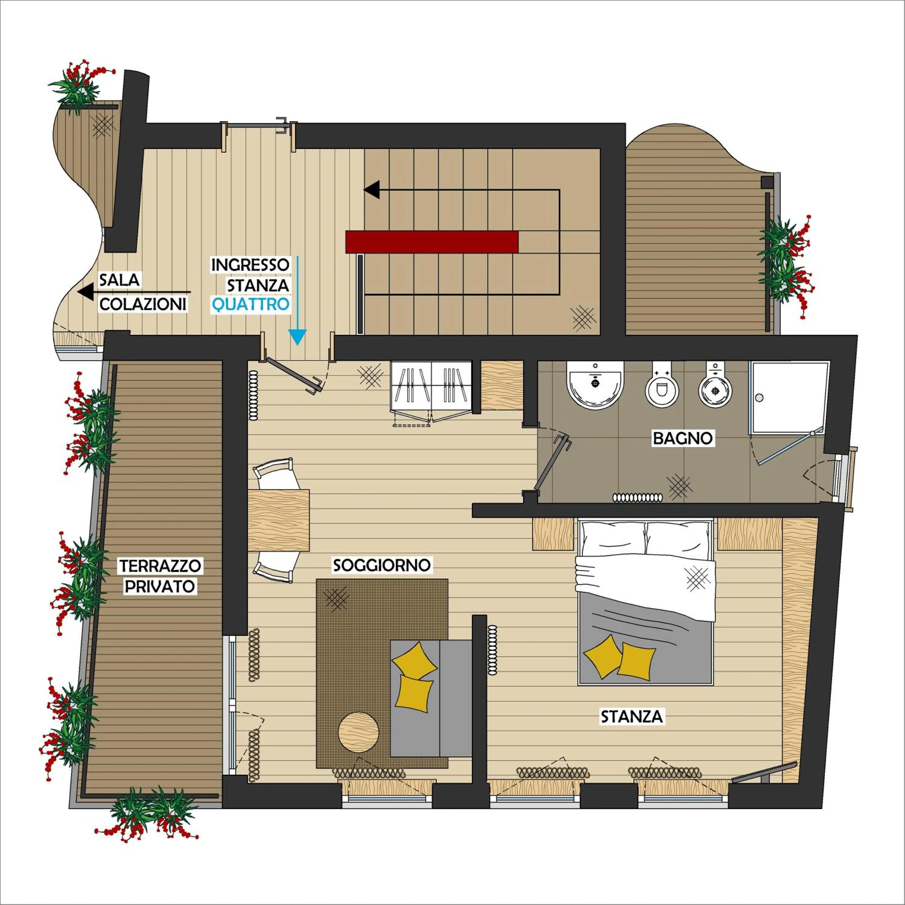 Floor plan in B&B Lupo