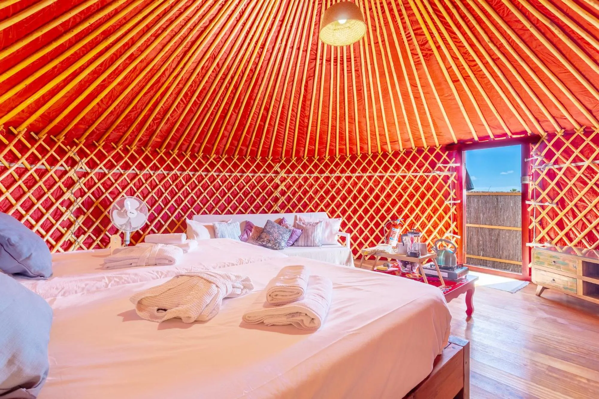 Bed in Finca De Arrieta Village - Yurts and Stone Cottages - Shared Pool - Walking distance to Arrieta Beach - Off Grid