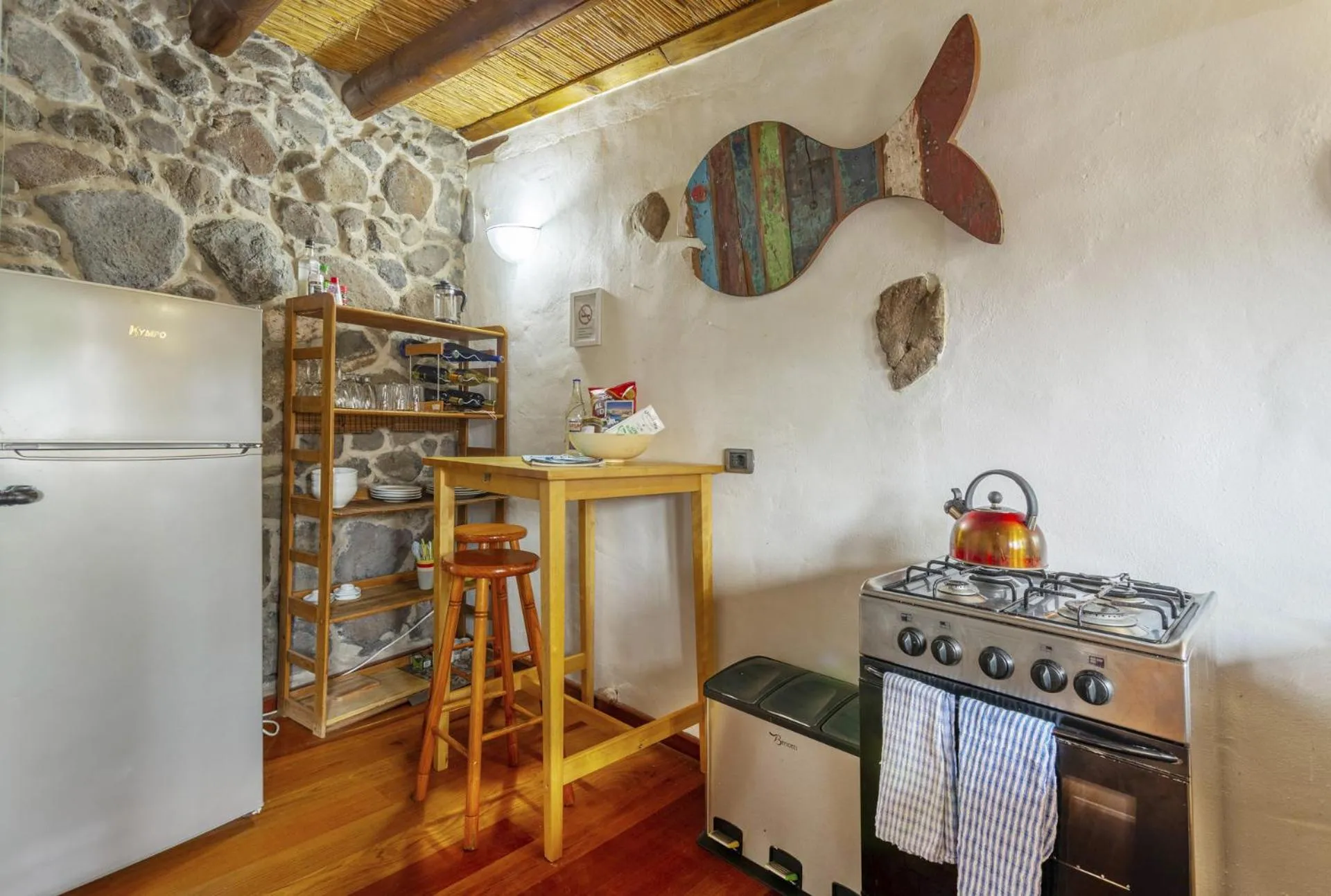 kitchen in Finca De Arrieta Village - Yurts and Stone Cottages - Shared Pool - Walking distance to Arrieta Beach - Off Grid