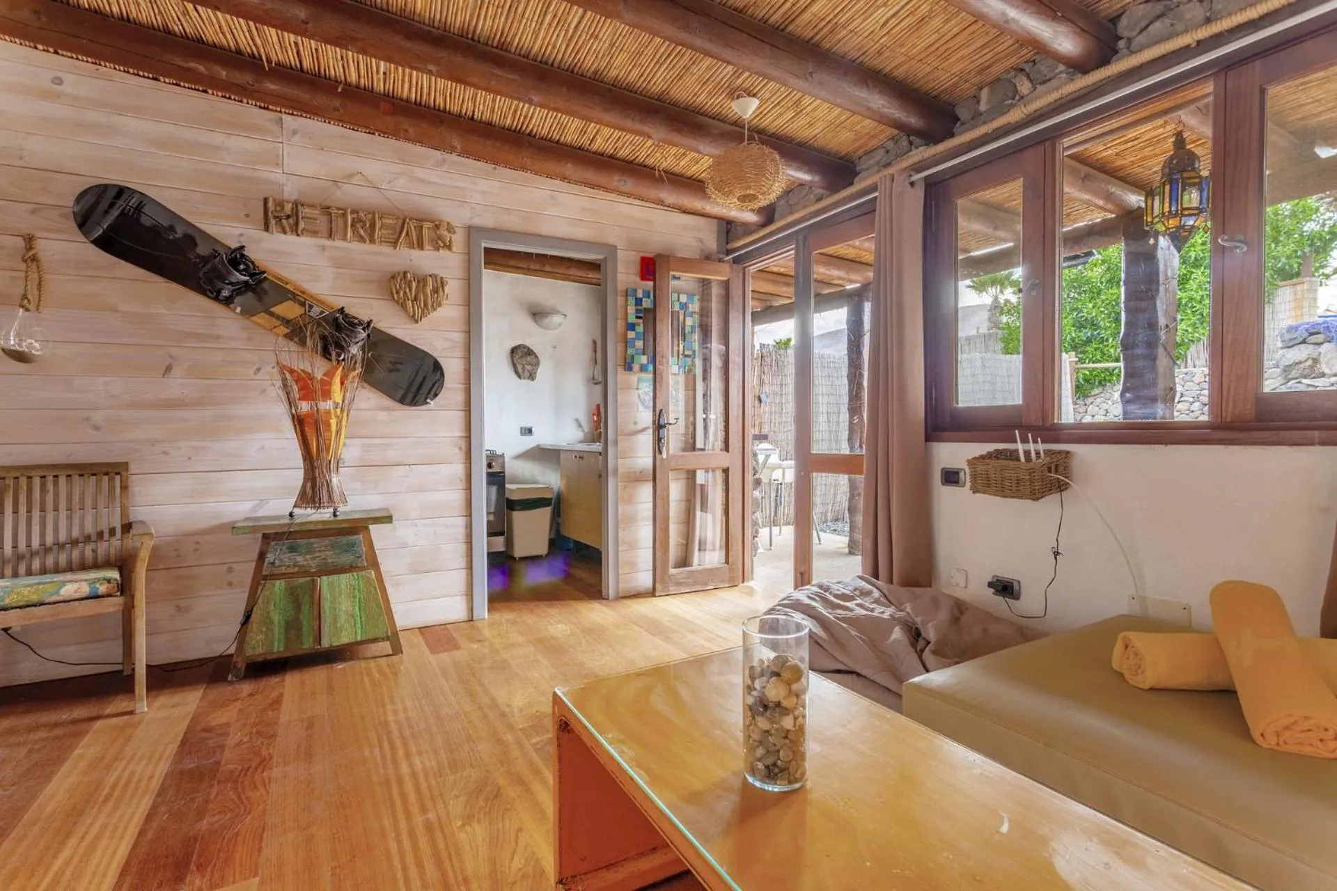 Living room in Finca De Arrieta Village - Yurts and Stone Cottages - Shared Pool - Walking distance to Arrieta Beach - Off Grid