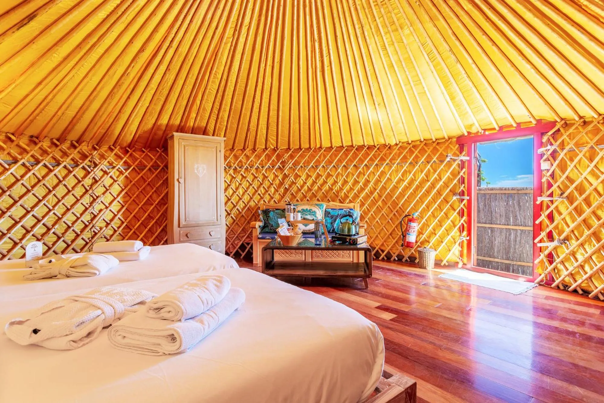 Bed in Finca De Arrieta Village - Yurts and Stone Cottages - Shared Pool - Walking distance to Arrieta Beach - Off Grid
