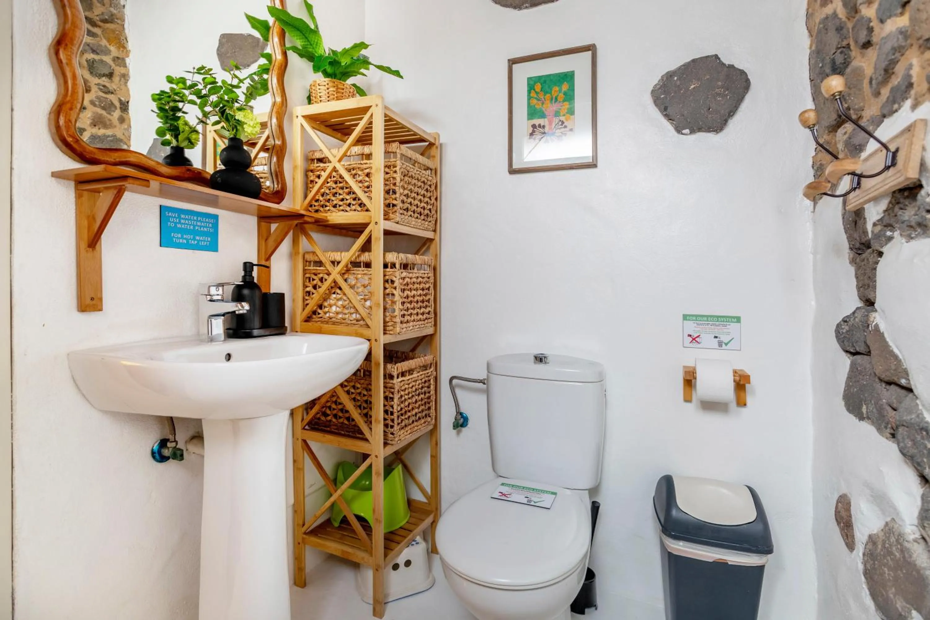 Shower in Finca De Arrieta Village - Yurts and Stone Cottages - Shared Pool - Walking distance to Arrieta Beach - Off Grid