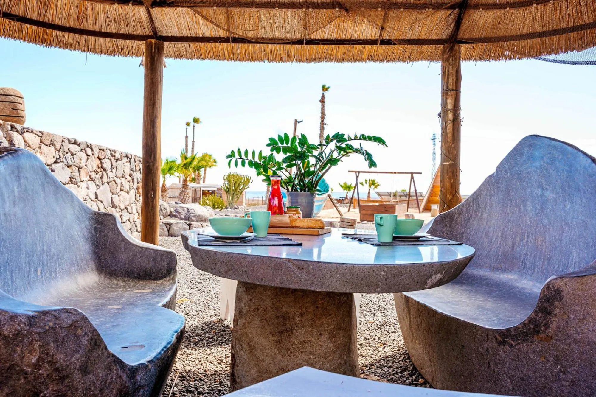 Communal kitchen in Finca De Arrieta Village - Yurts and Stone Cottages - Shared Pool - Walking distance to Arrieta Beach - Off Grid