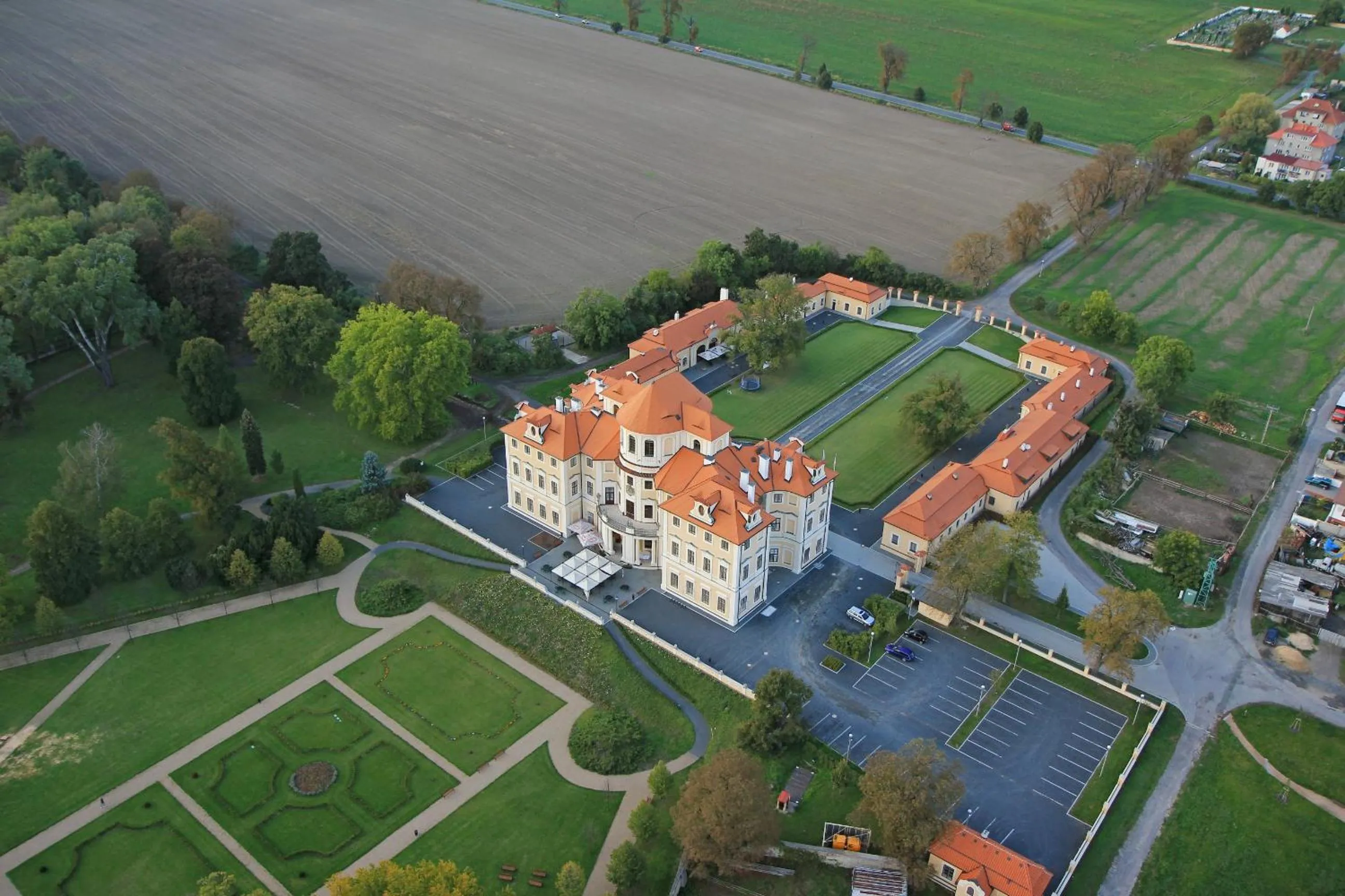 Bird's eye view in Château Liblice
