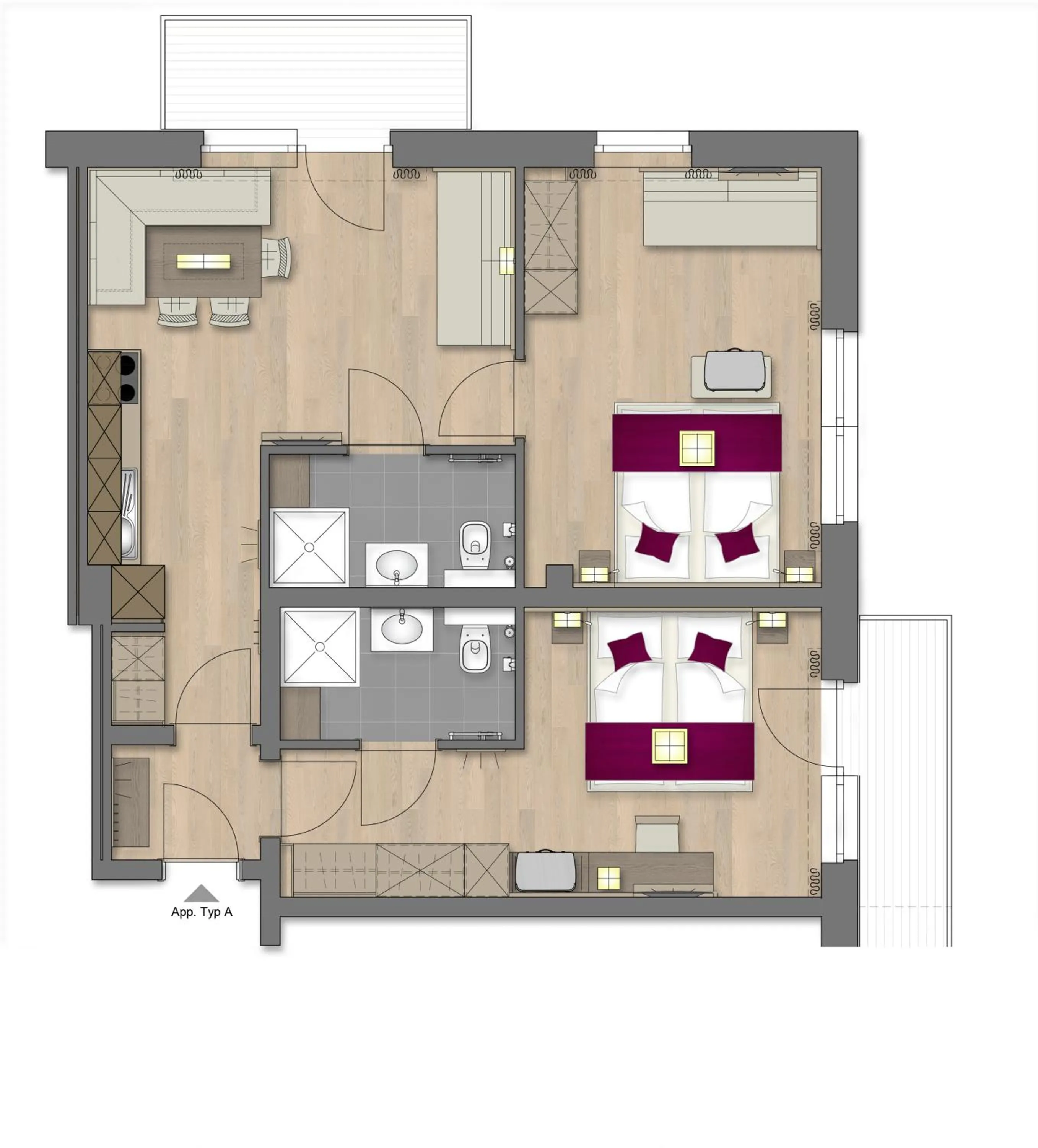 Photo of the whole room in OFENTÜRL alpine living