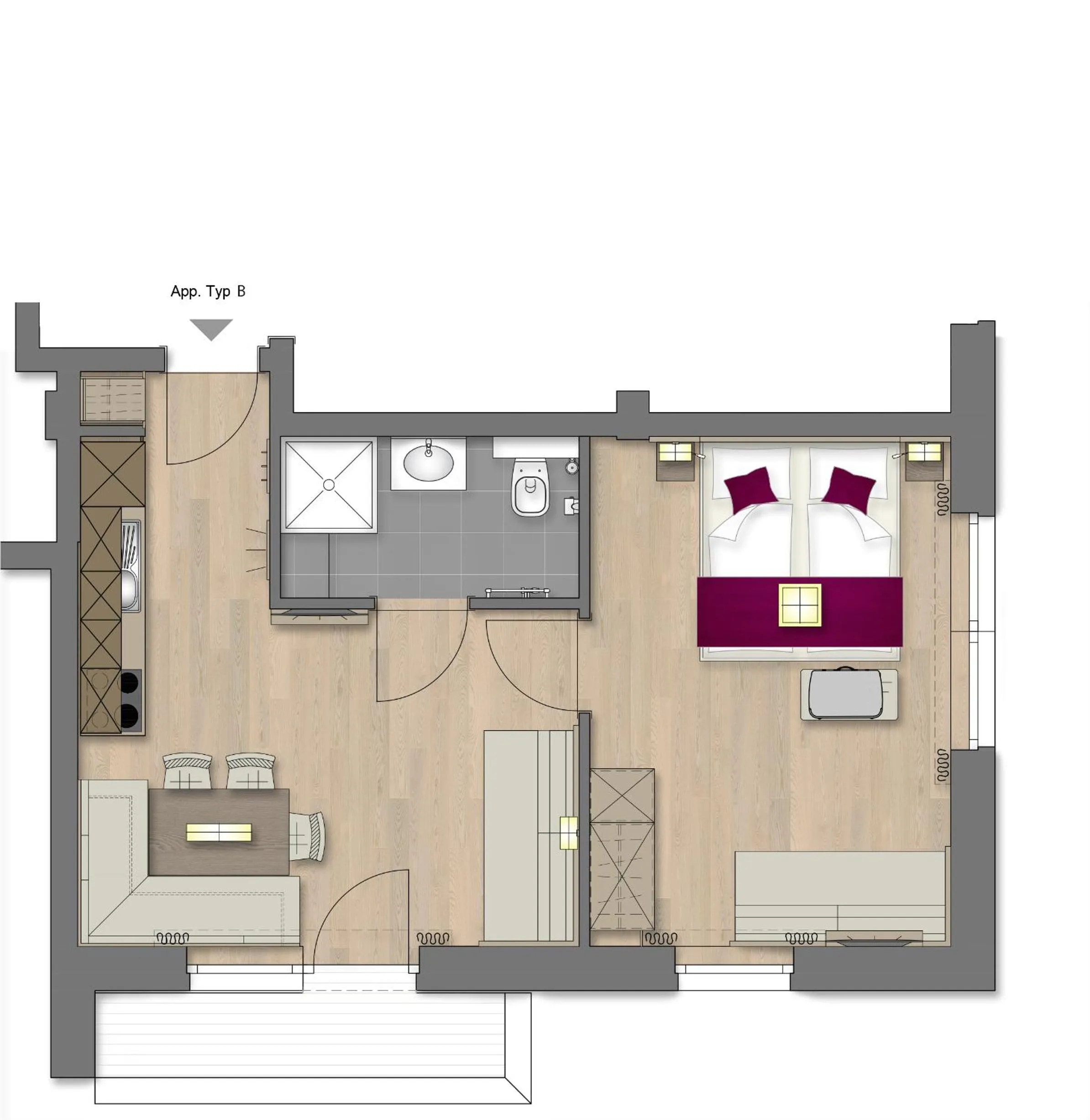 Photo of the whole room in OFENTÜRL alpine living