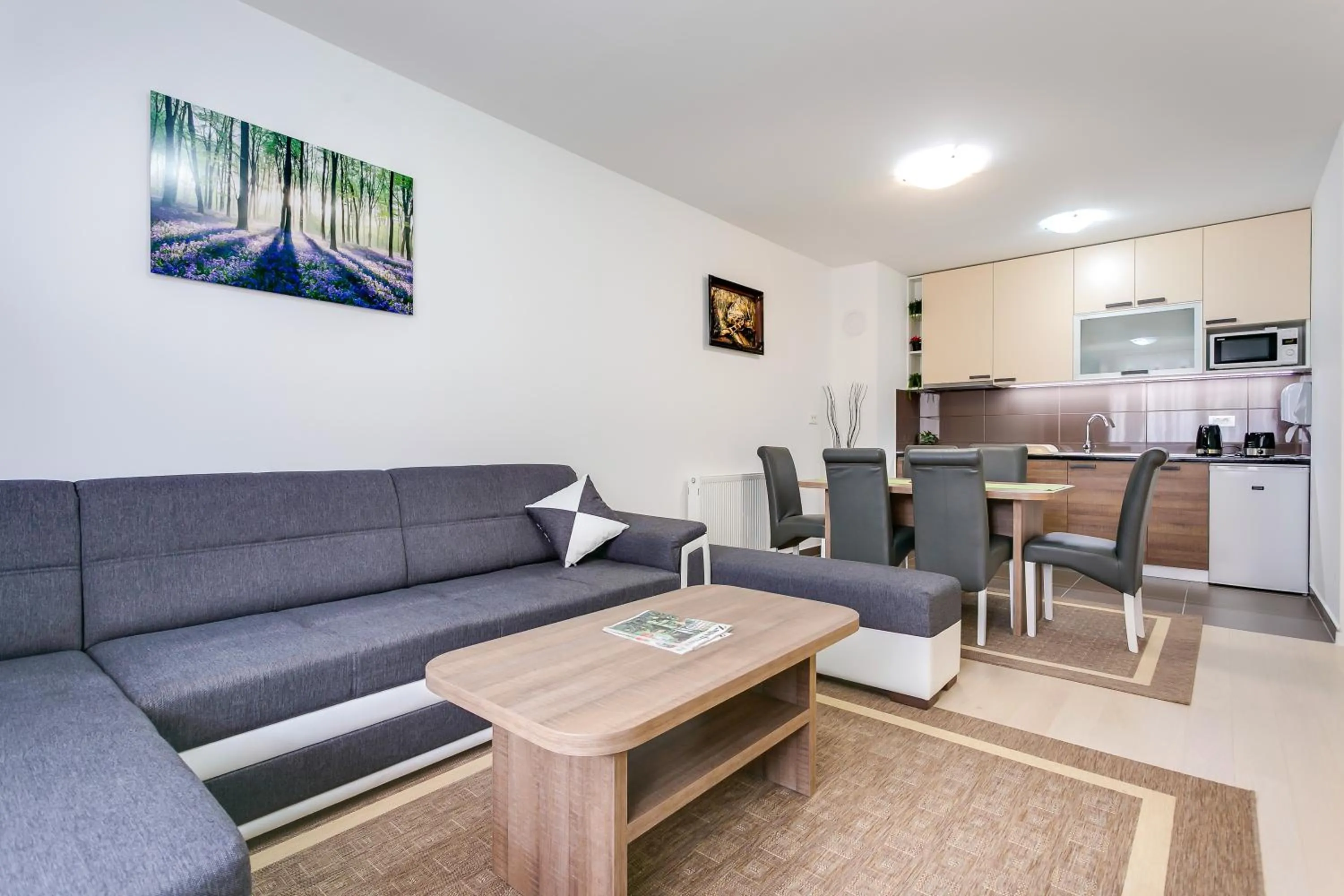Living room in Modern Two-Bedroom Apartment, Free Garage Parking