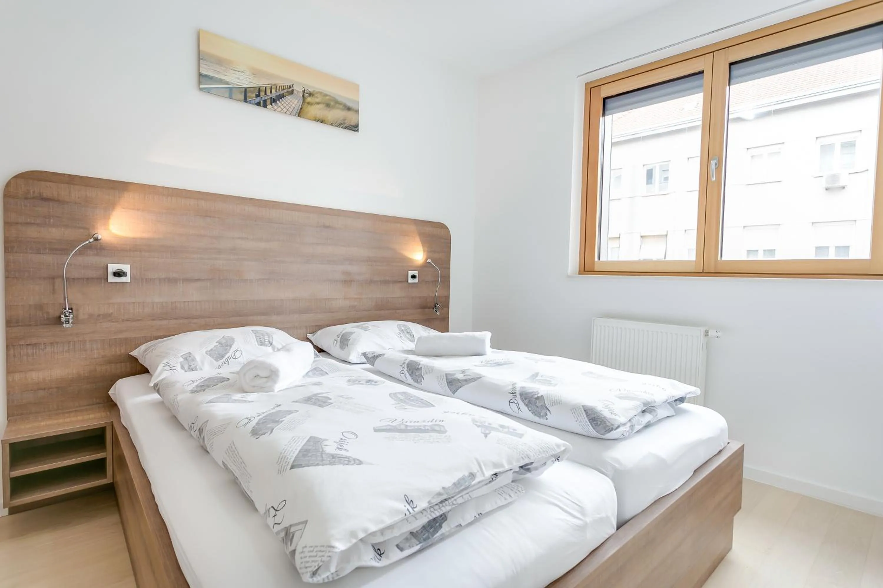 Bedroom, Bed in Modern Two-Bedroom Apartment, Free Garage Parking