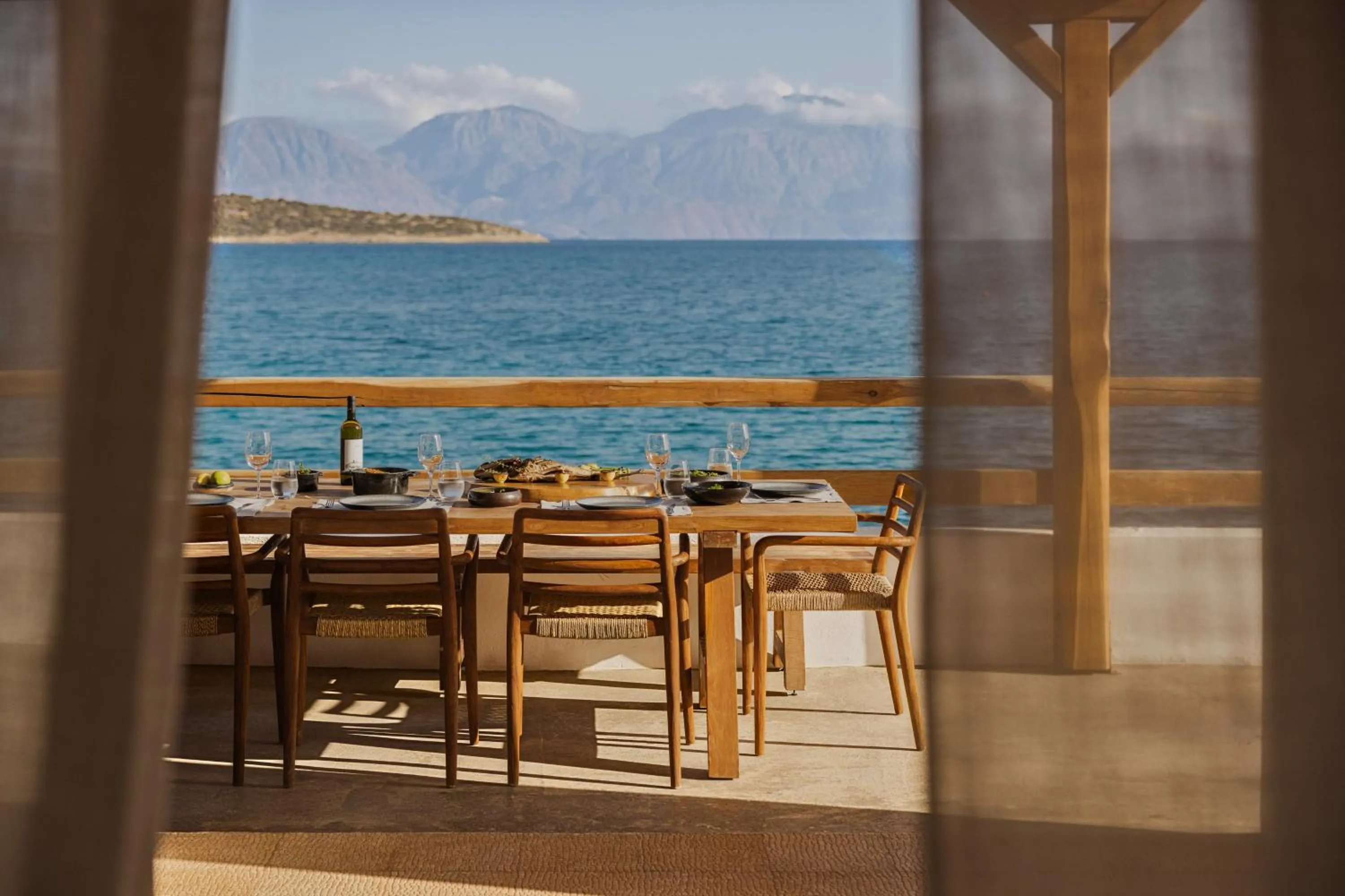 Balcony/Terrace in Minos Beach Art Hotel, a Member of Design Hotels