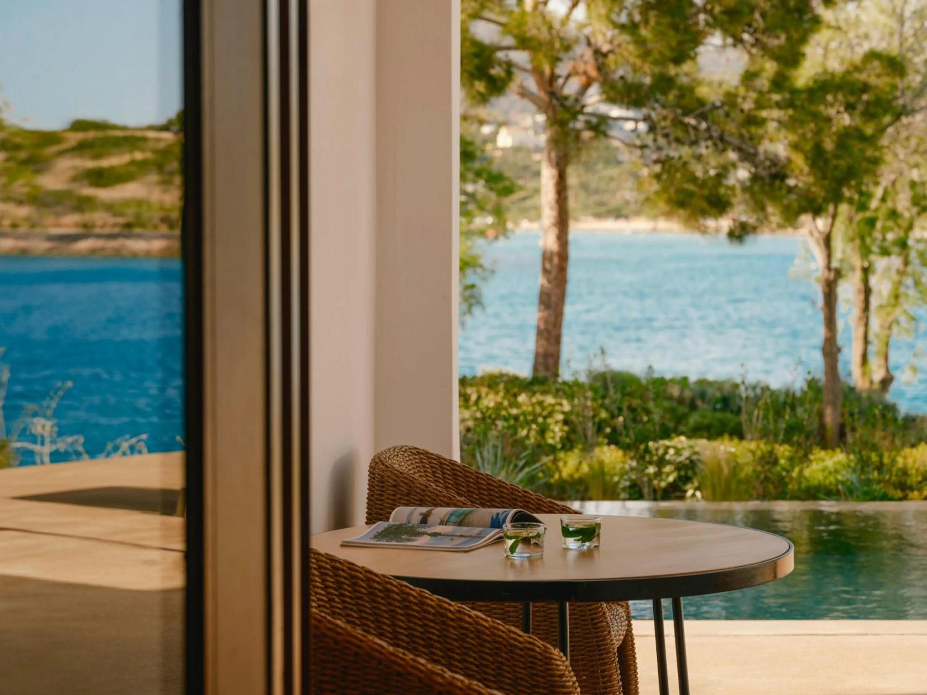 Balcony/Terrace in Minos Beach Art Hotel, a Member of Design Hotels