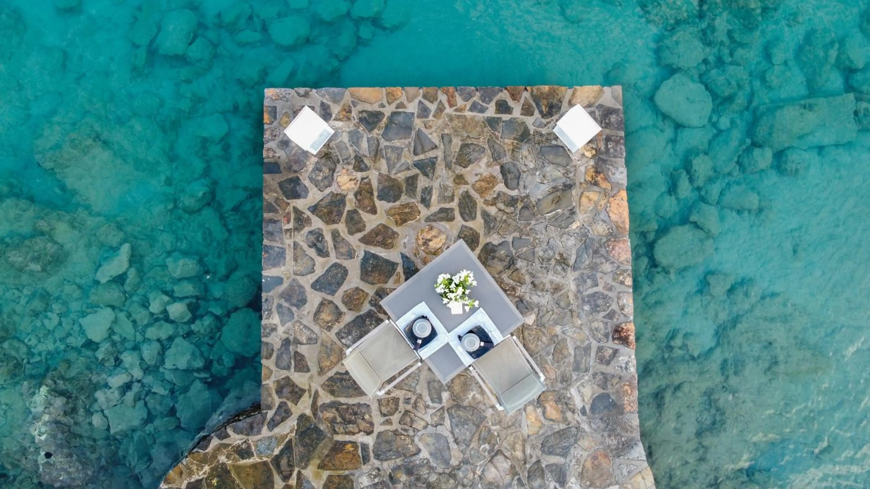 Dinner in Minos Beach Art Hotel, a Member of Design Hotels