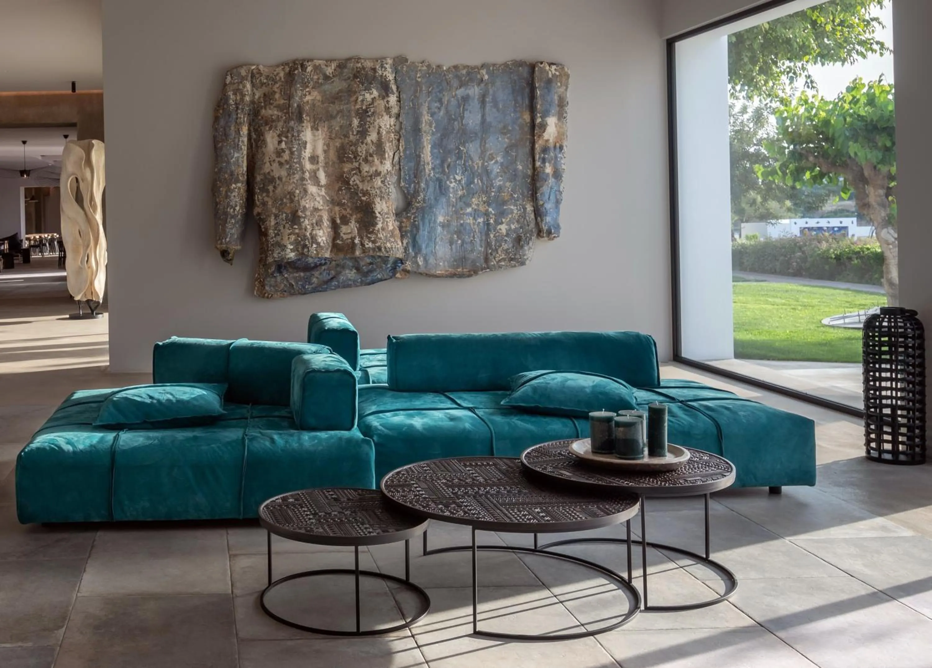 Lobby or reception in Minos Beach Art Hotel, a Member of Design Hotels