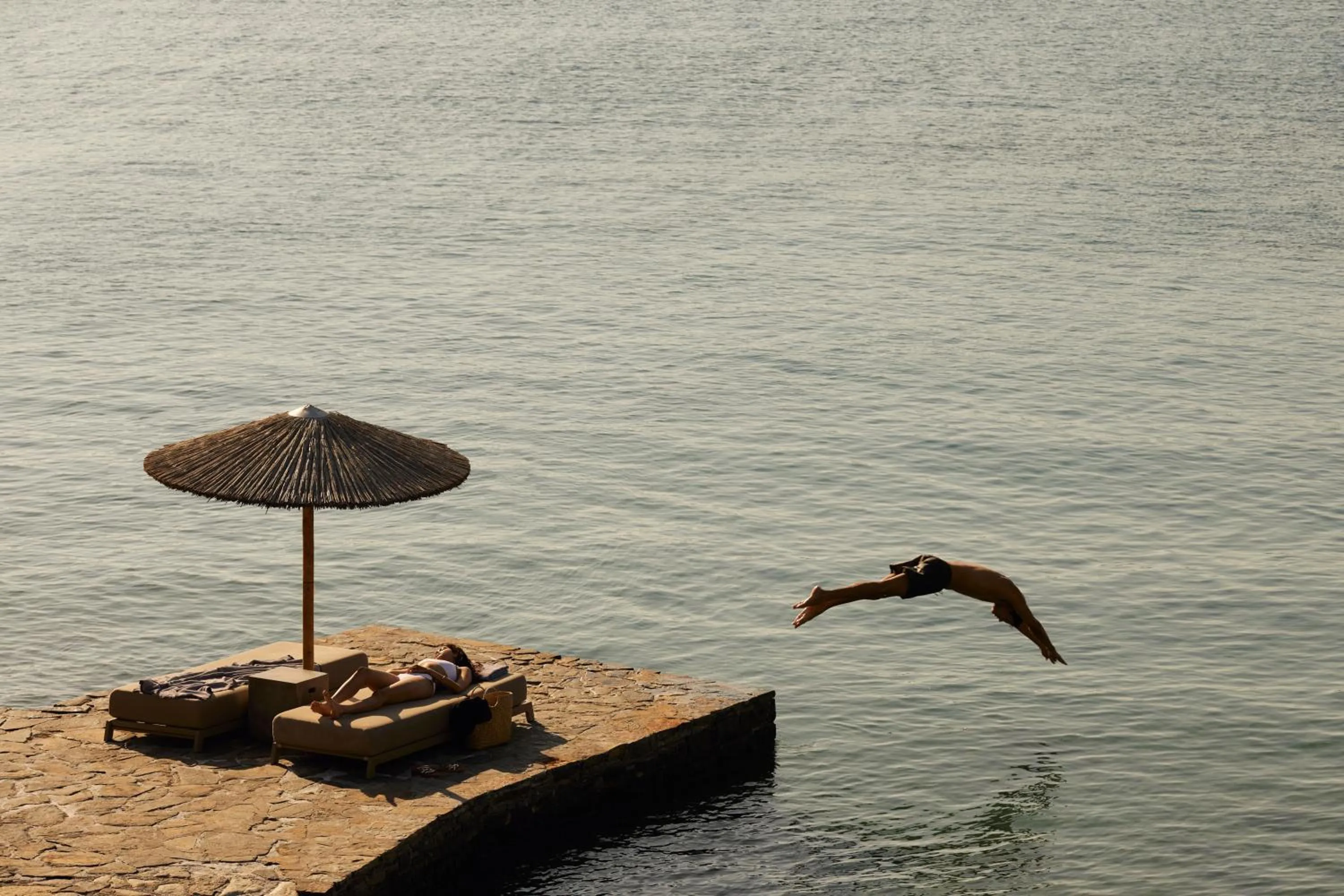 Patio in Minos Beach Art Hotel, a Member of Design Hotels