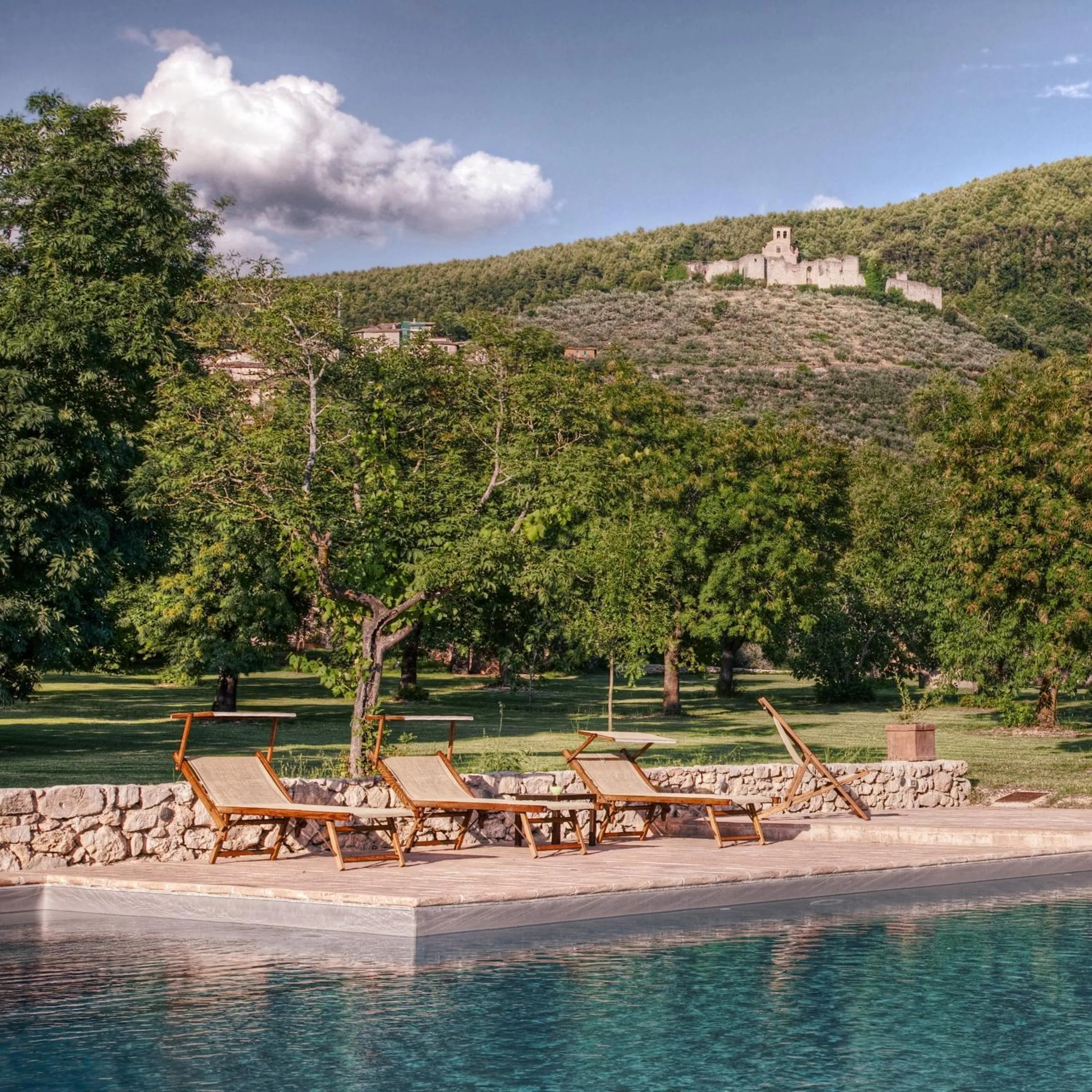 Pool view in Borgo Della Marmotta