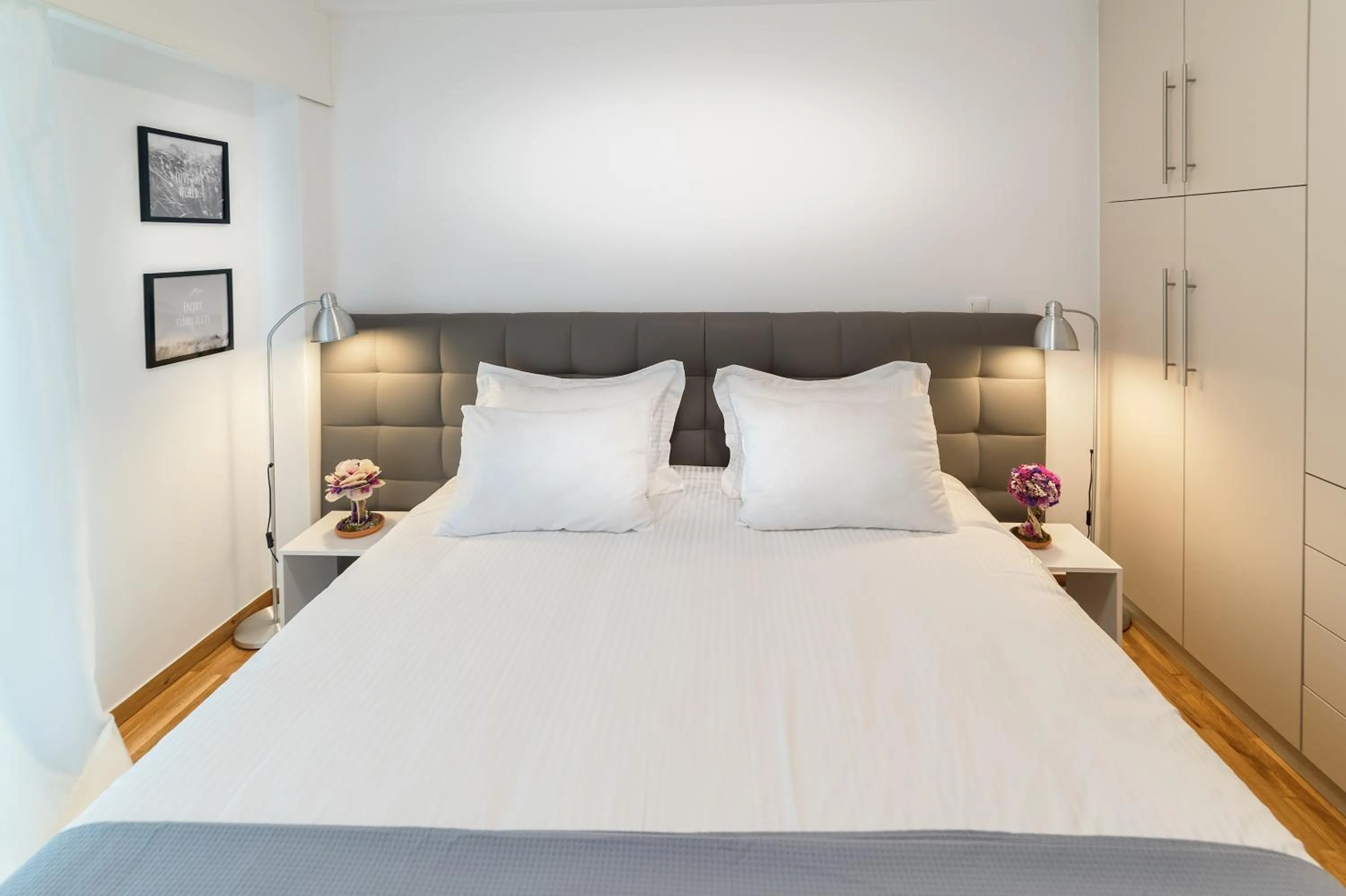 Bedroom, Bed in Modern design apartment near Acropolis