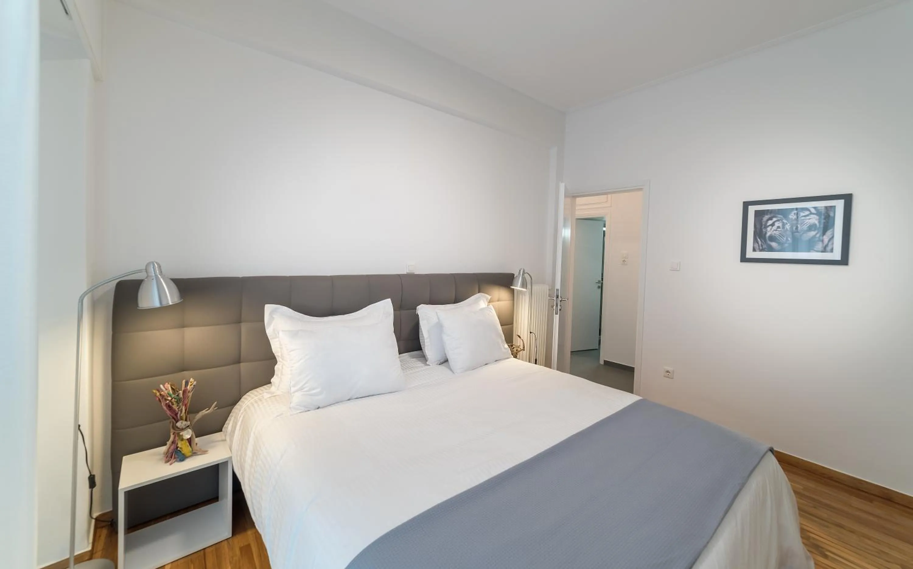 Bedroom, Bed in Modern design apartment near Acropolis