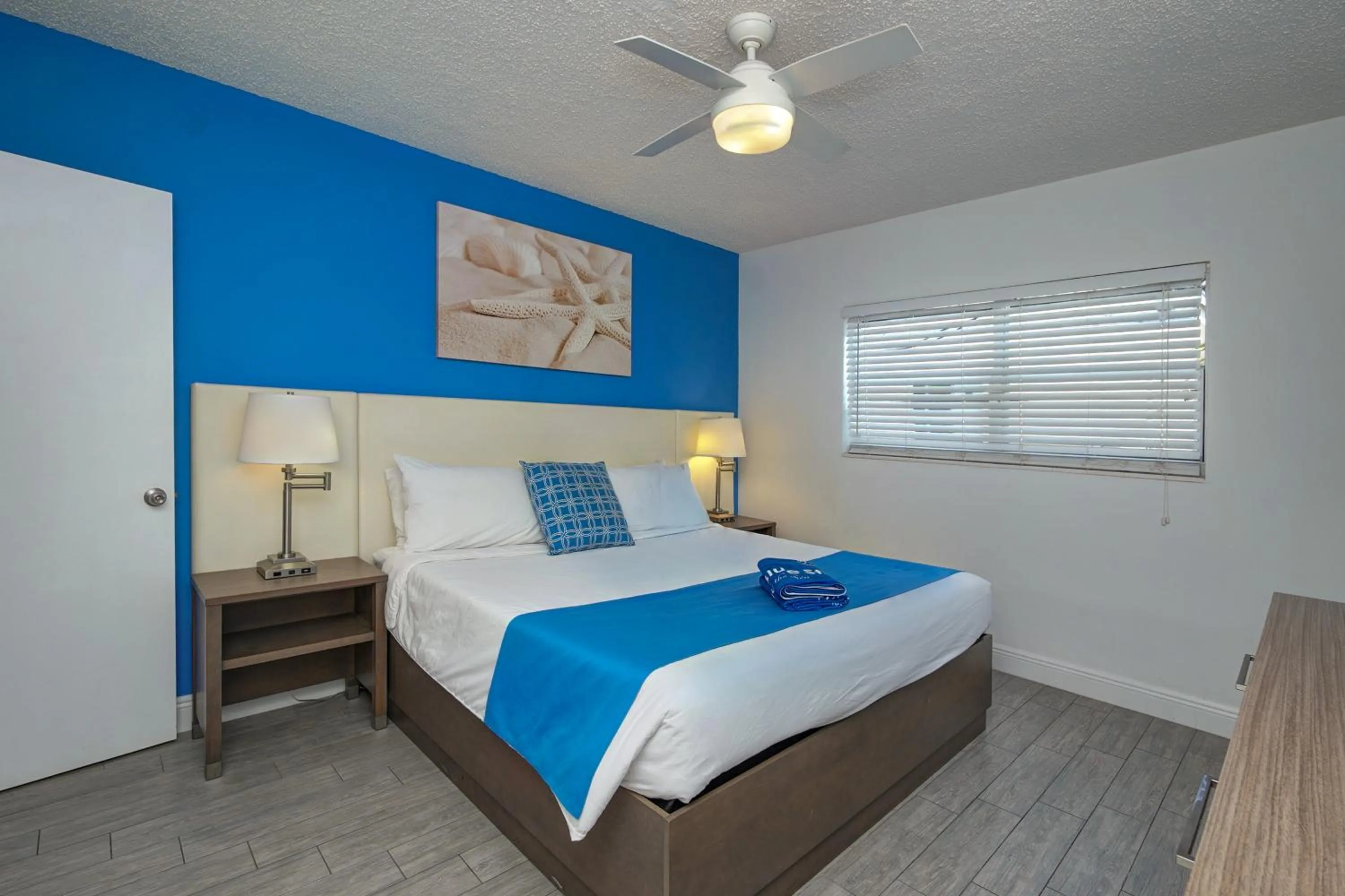 Bedroom, Bed in Blue Strawberry by the Sea