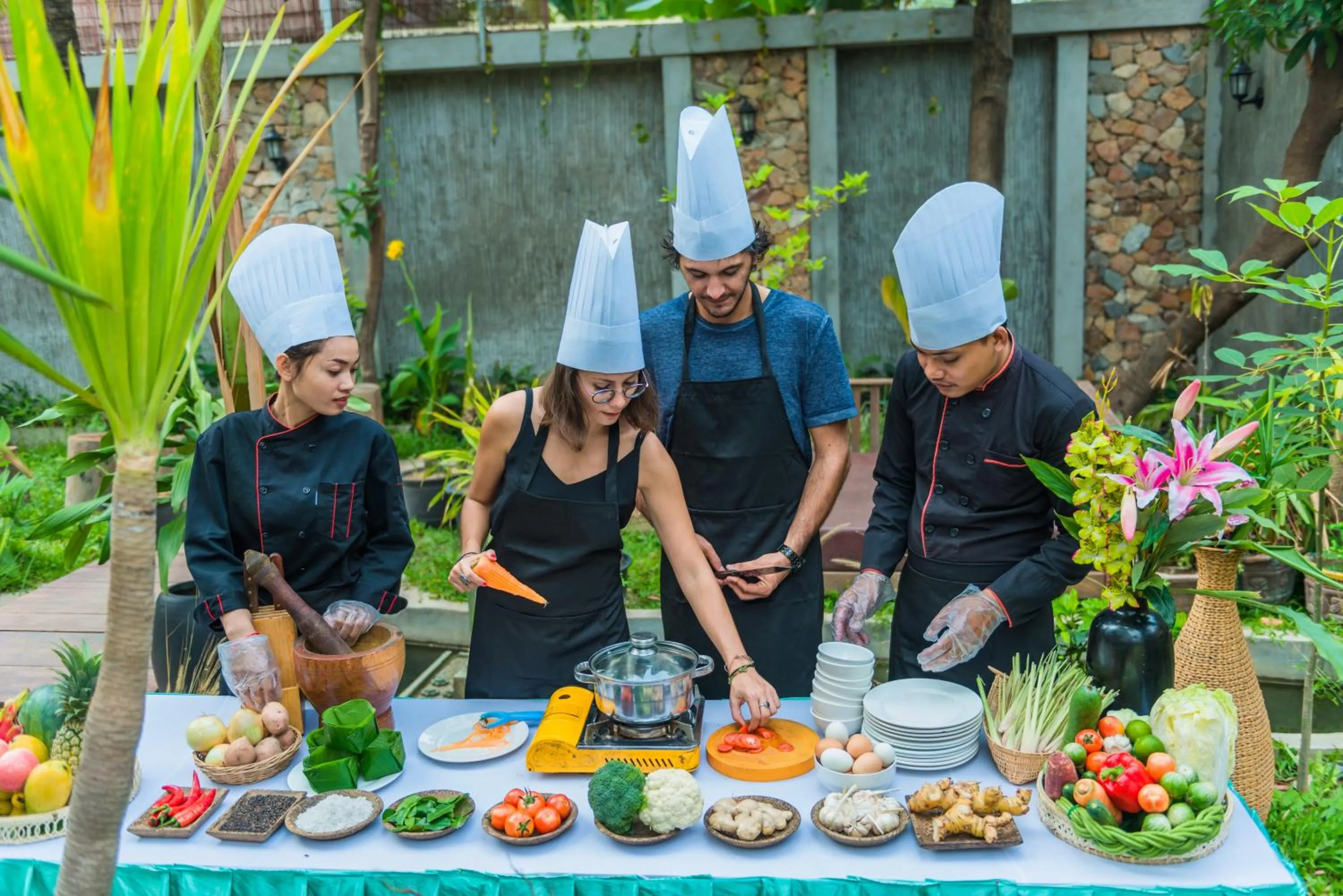 BBQ facilities in Mekong Angkor Palace Hotel