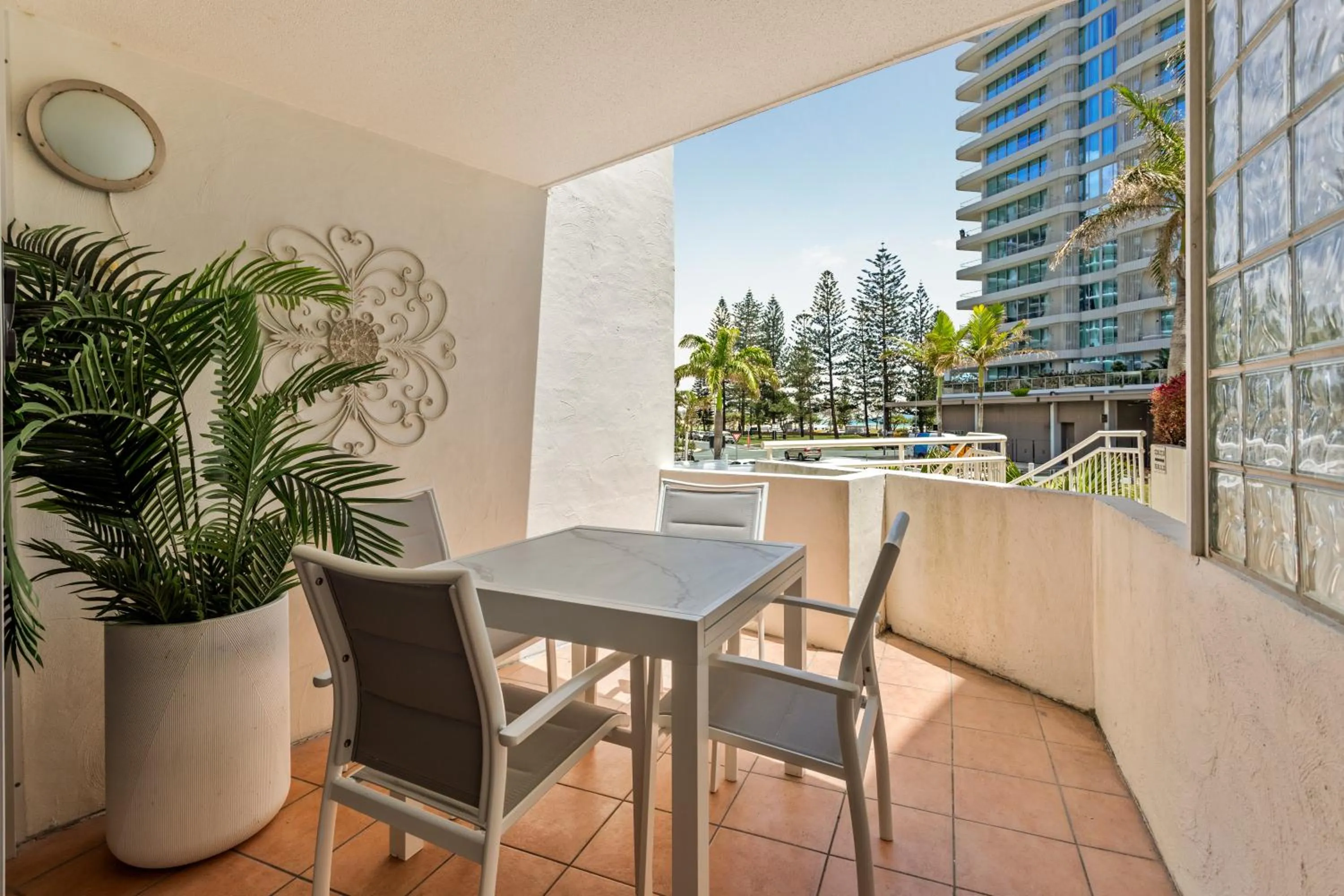 Patio in Kirra Palms Holiday Apartments