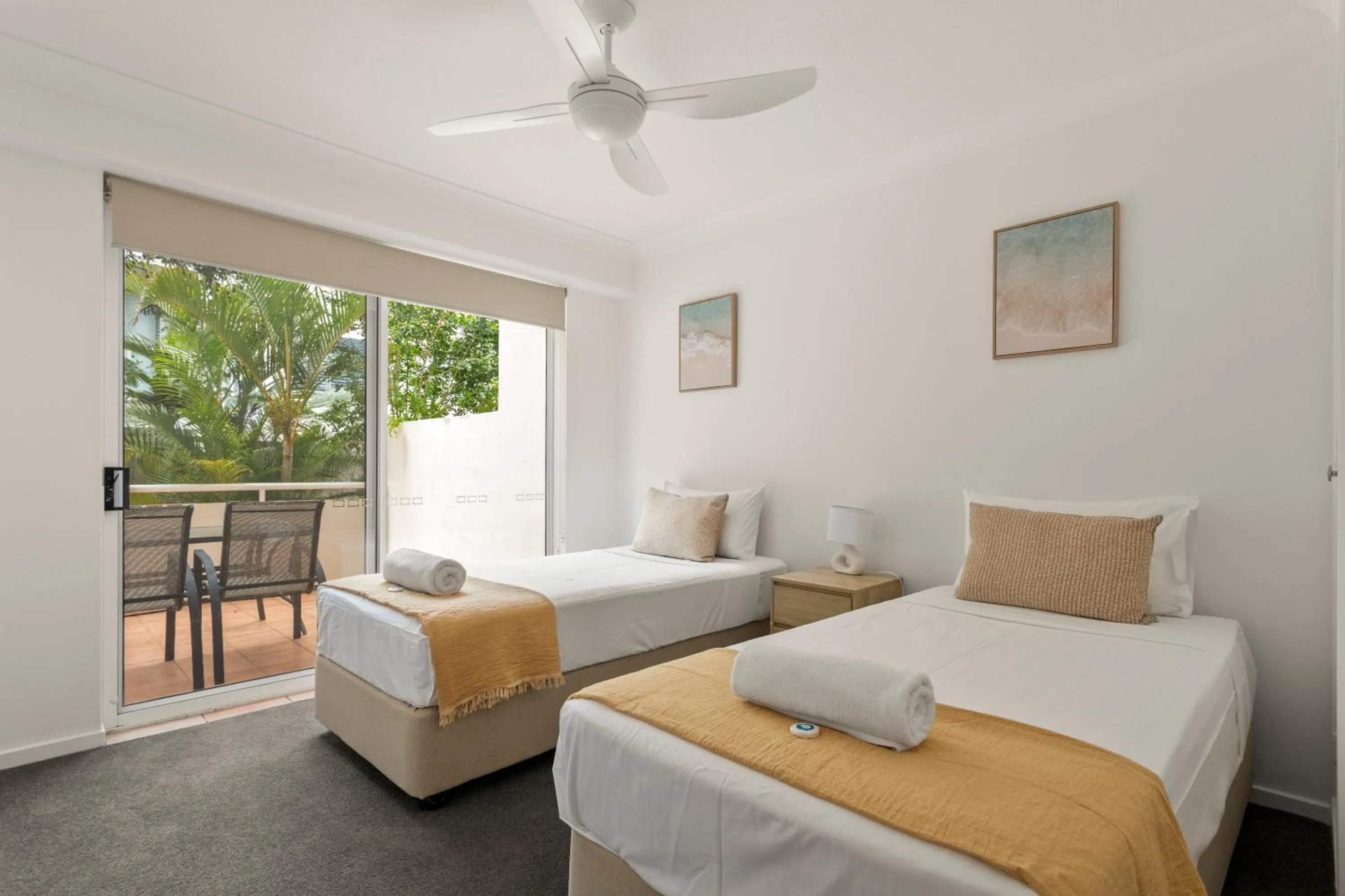 Bed in Kirra Palms Holiday Apartments