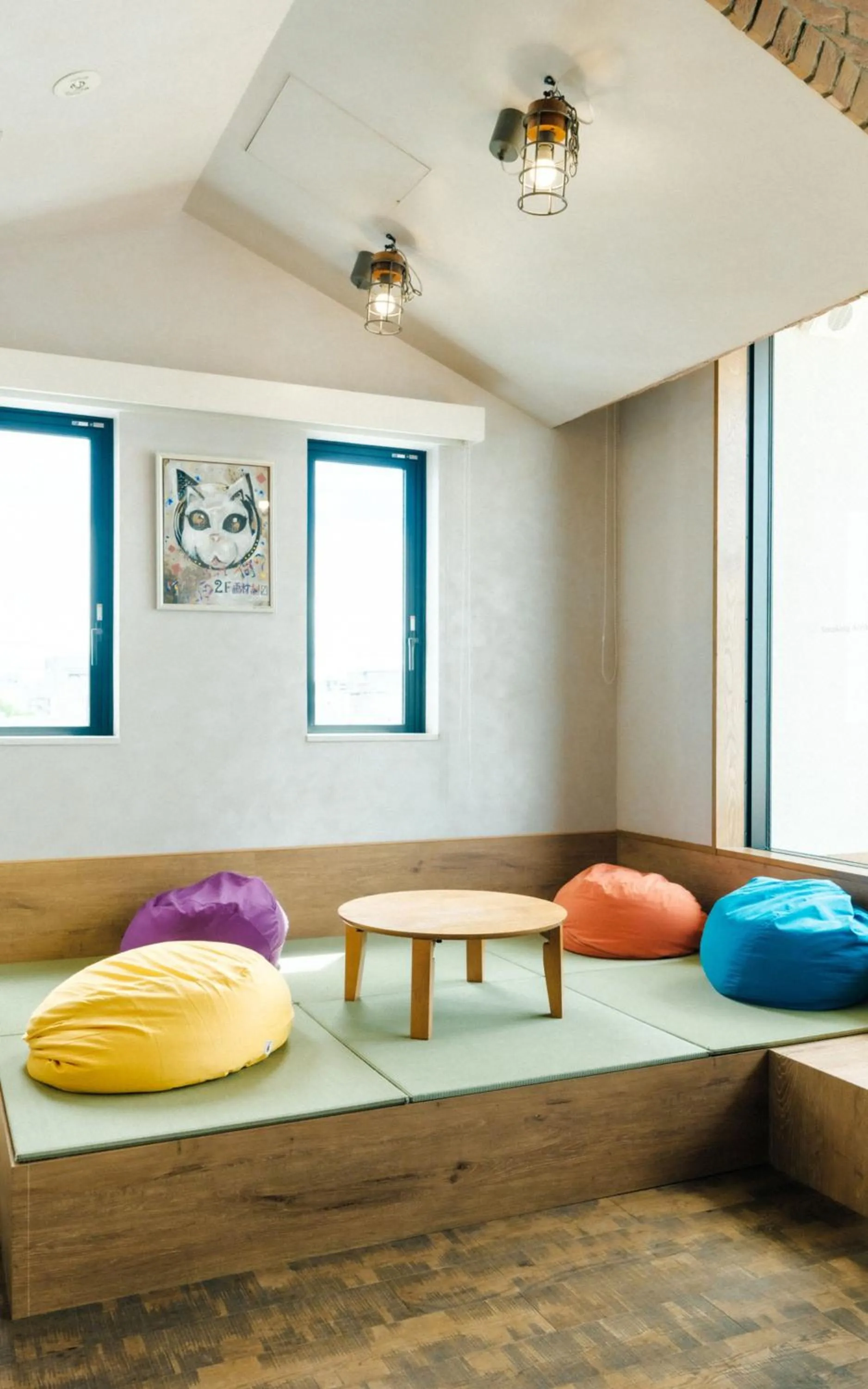 Living room in WeBase Hakata Hostel