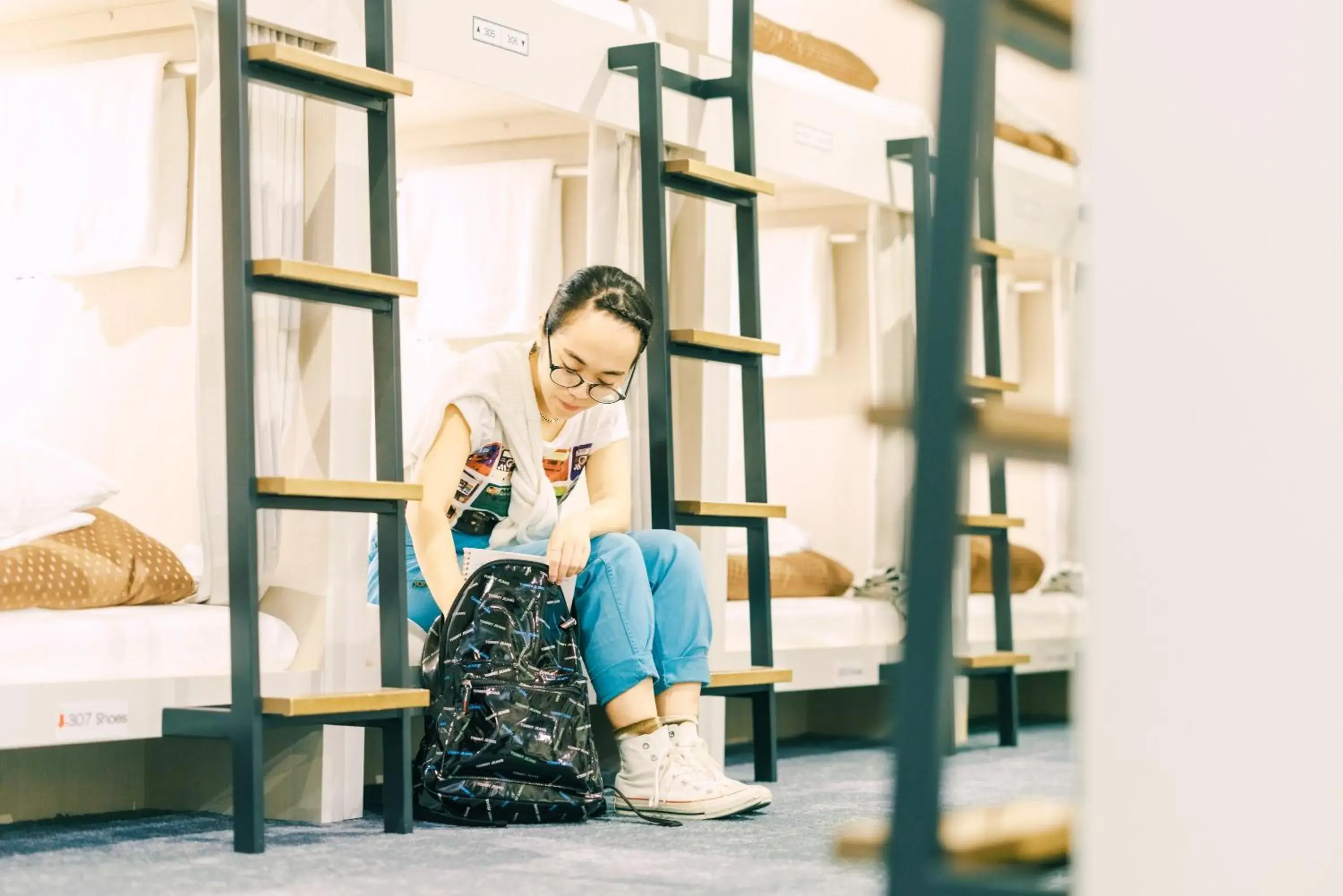 bunk bed in WeBase Hakata Hostel bunk bed in WeBase Hakata Hostel