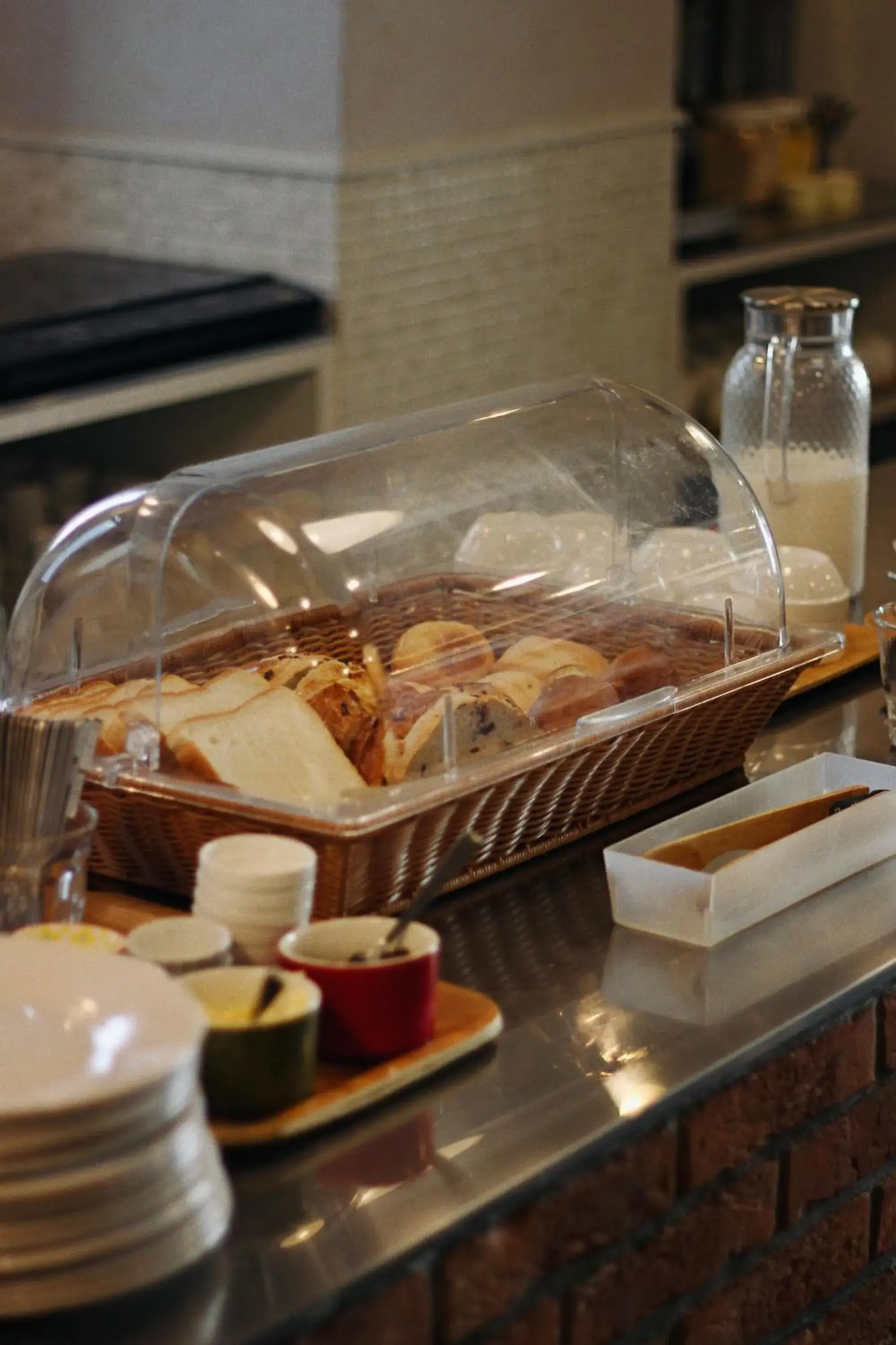 Buffet breakfast in WeBase Hakata Hostel Buffet breakfast in WeBase Hakata Hostel