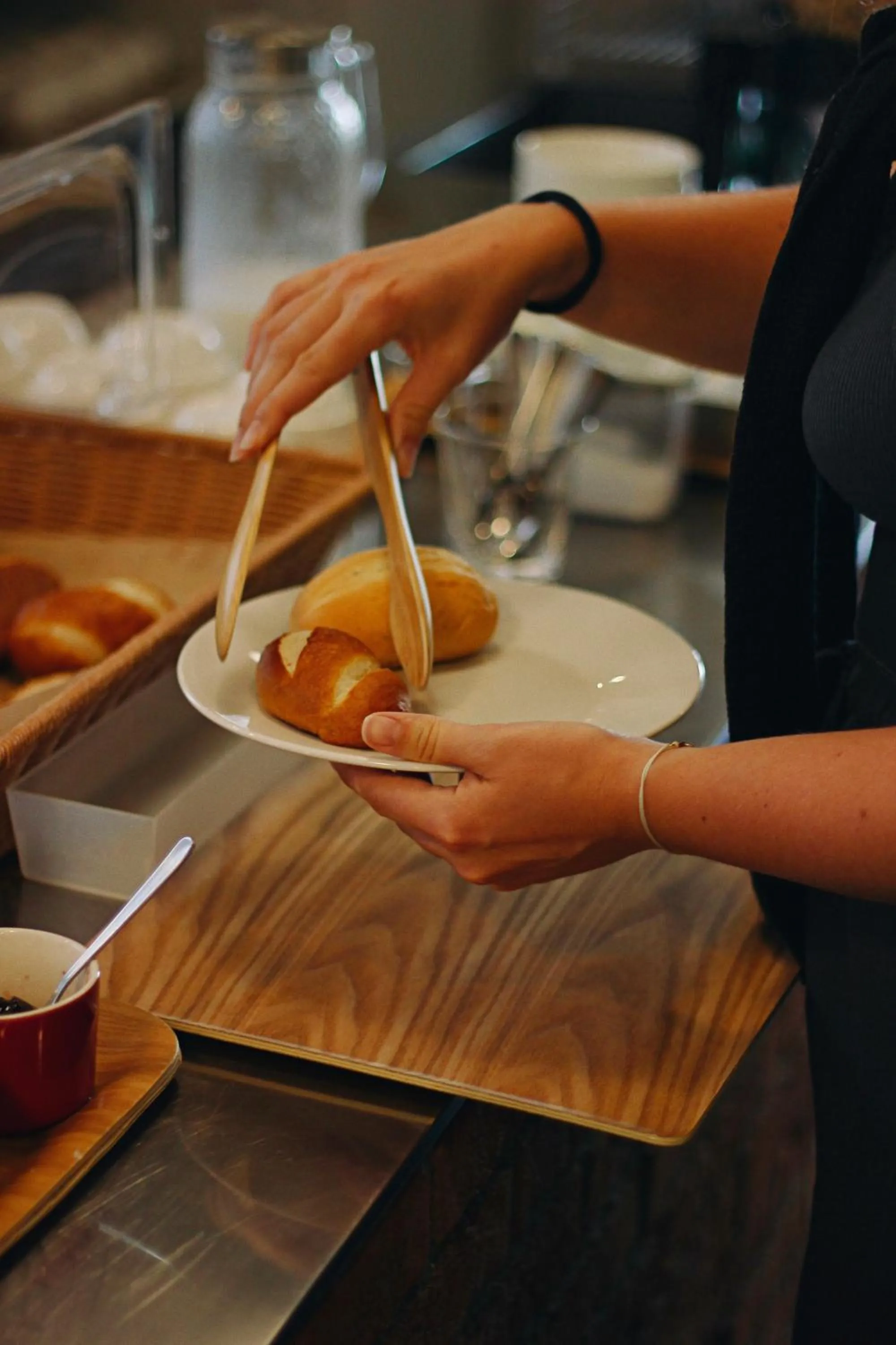 Buffet breakfast in WeBase Hakata Hostel