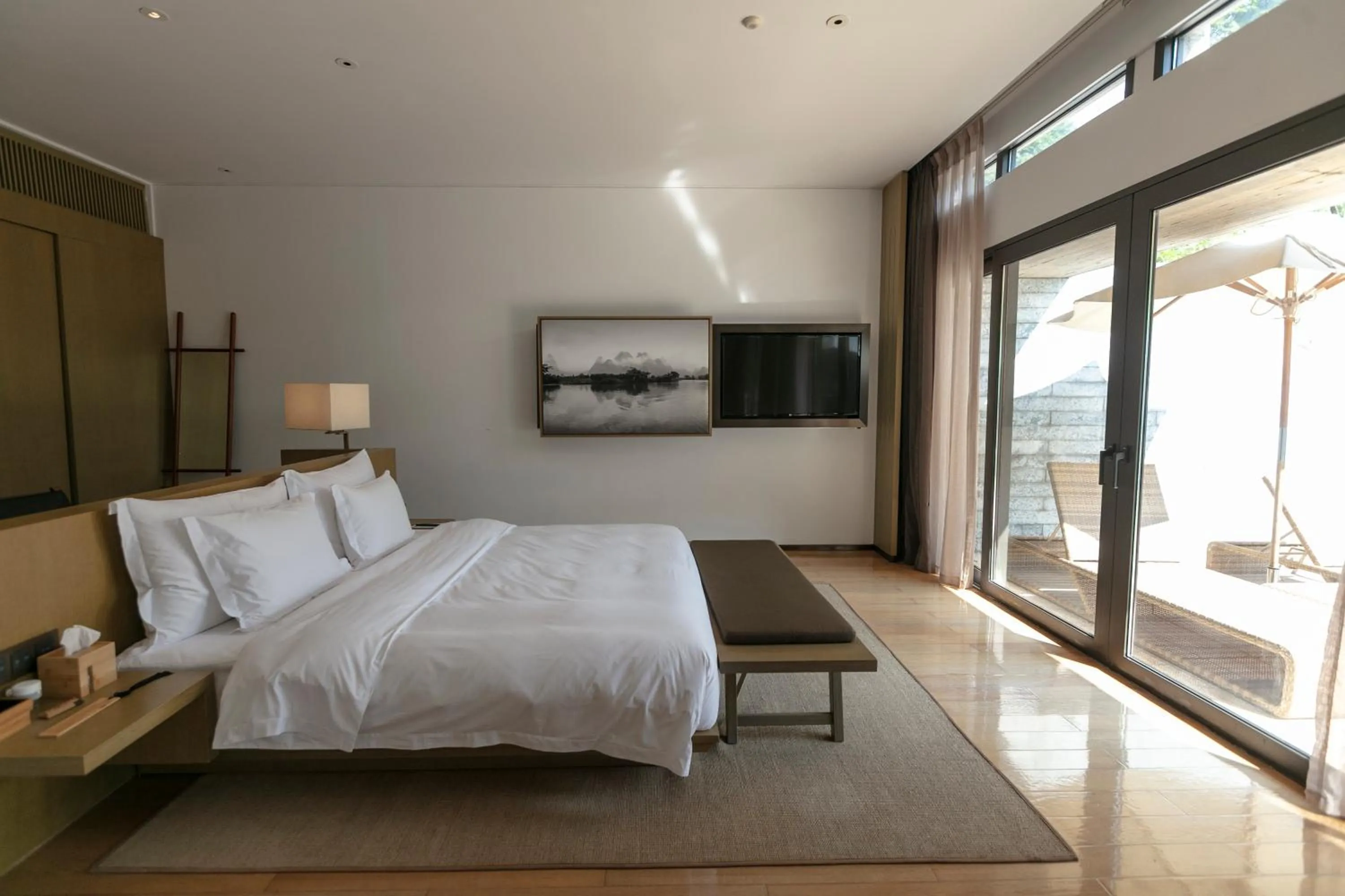 Bedroom, Bed in Yangshuo Sugar House