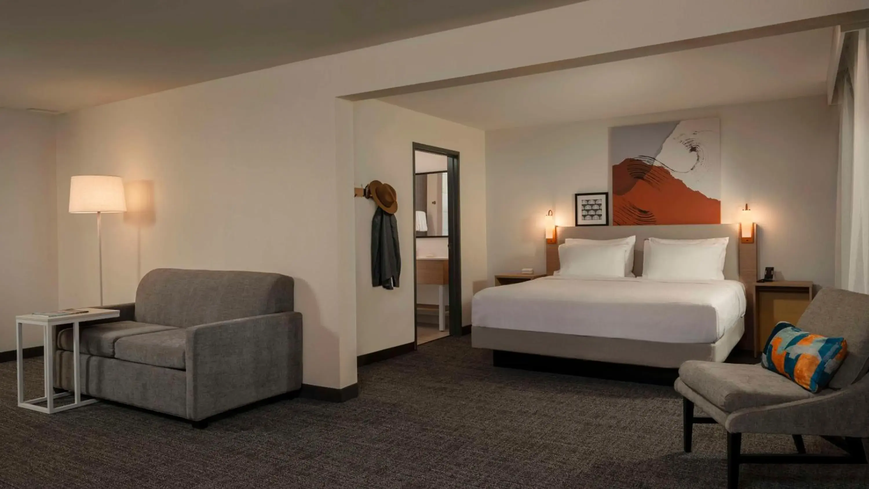 Living room, Bed in Spark By Hilton Houston Bush Intercontinental Airport Living room, Bed in Spark By Hilton Houston Bush Intercontinental Airport