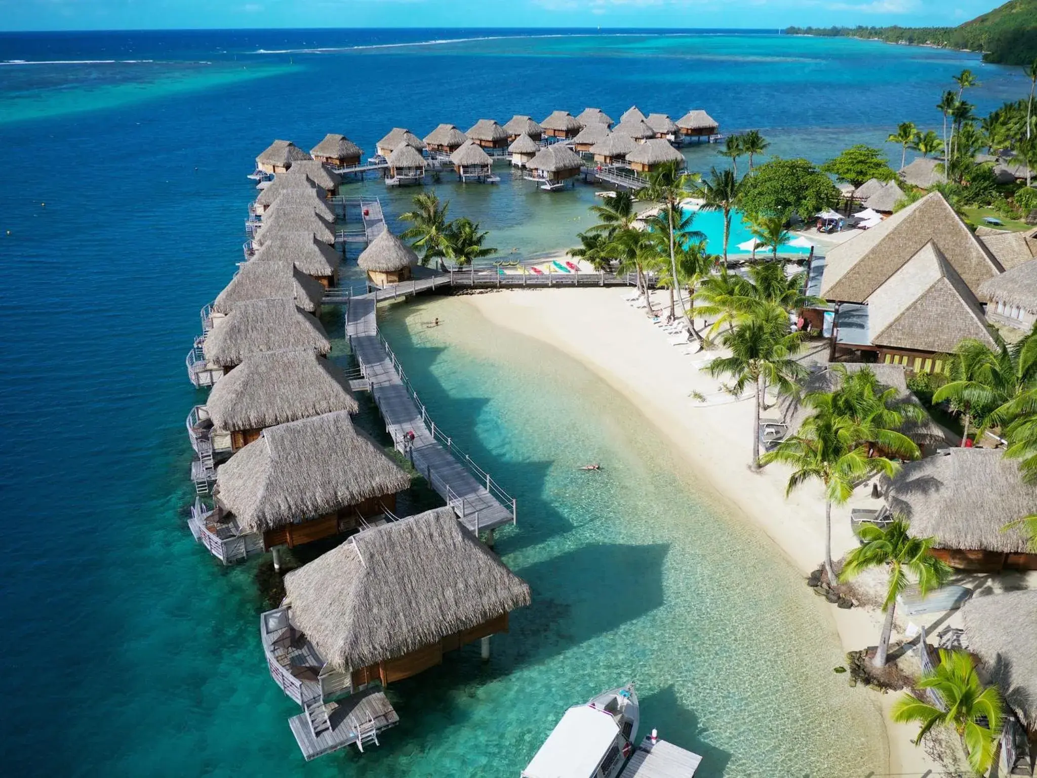 Bird's eye view in Manava Beach Resort & Spa Moorea Bird's eye view in Manava Beach Resort & Spa Moorea