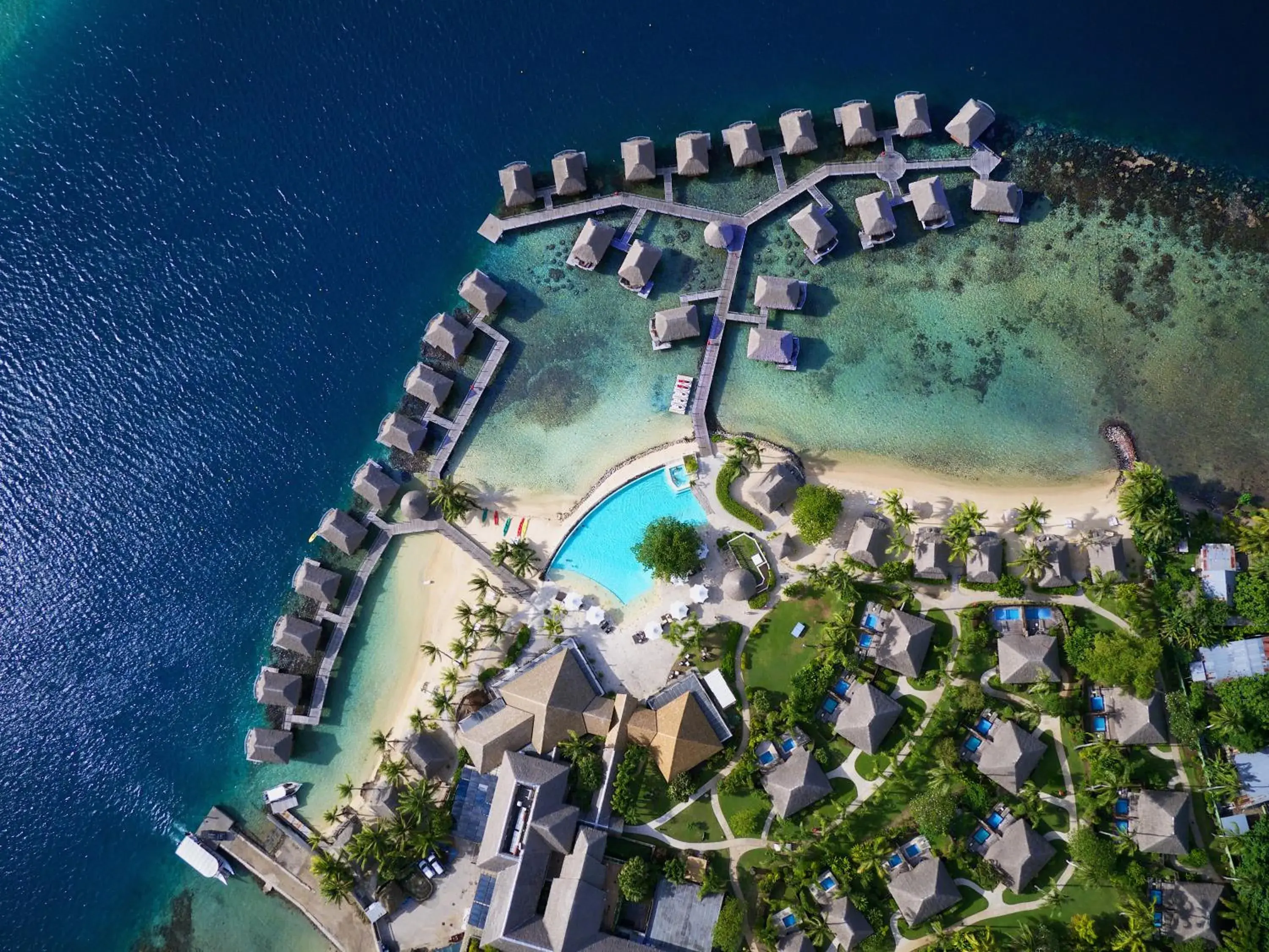 Bird's eye view in Manava Beach Resort & Spa Moorea Bird's eye view in Manava Beach Resort & Spa Moorea
