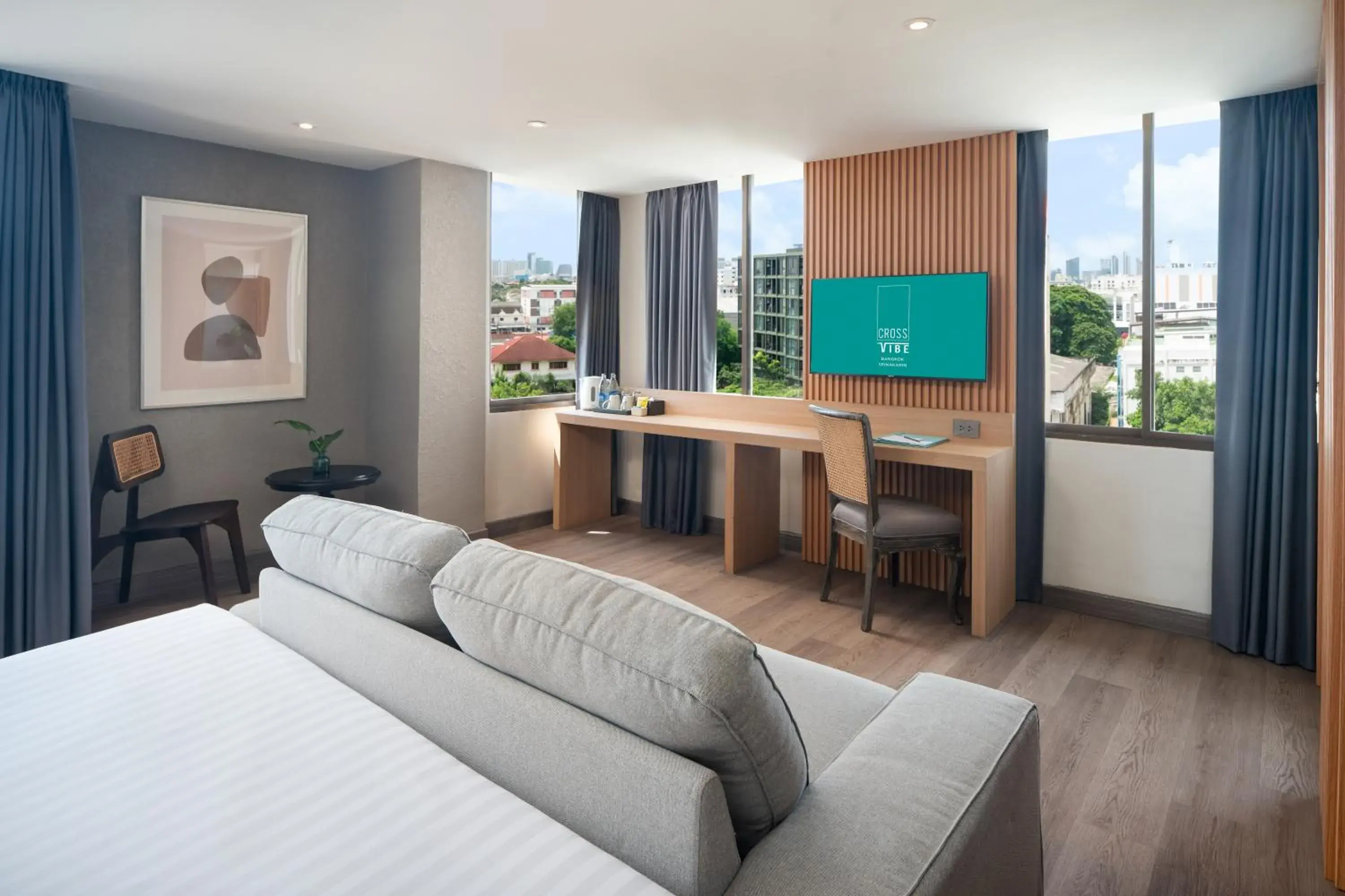 Living room, Bed in Cross Vibe Bangkok Srinakarin Living room, Bed in Cross Vibe Bangkok Srinakarin