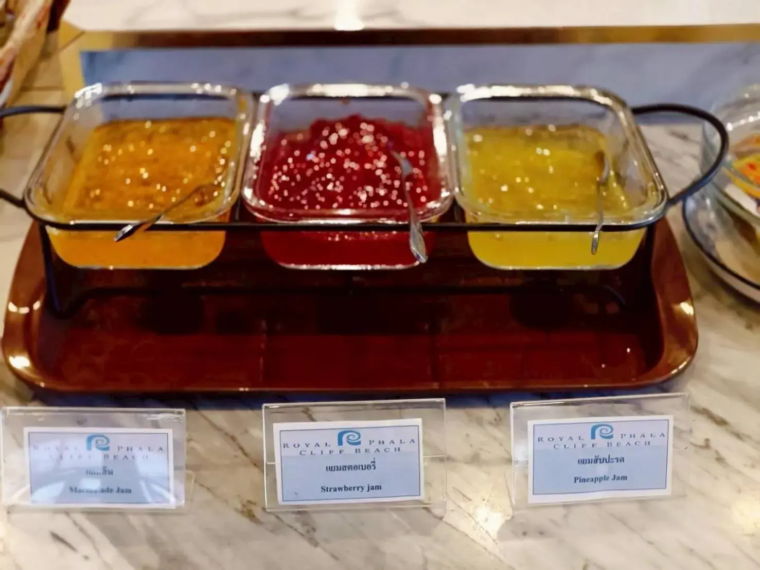 Buffet breakfast in Royal Phala Cliff Beach Resort Buffet breakfast in Royal Phala Cliff Beach Resort