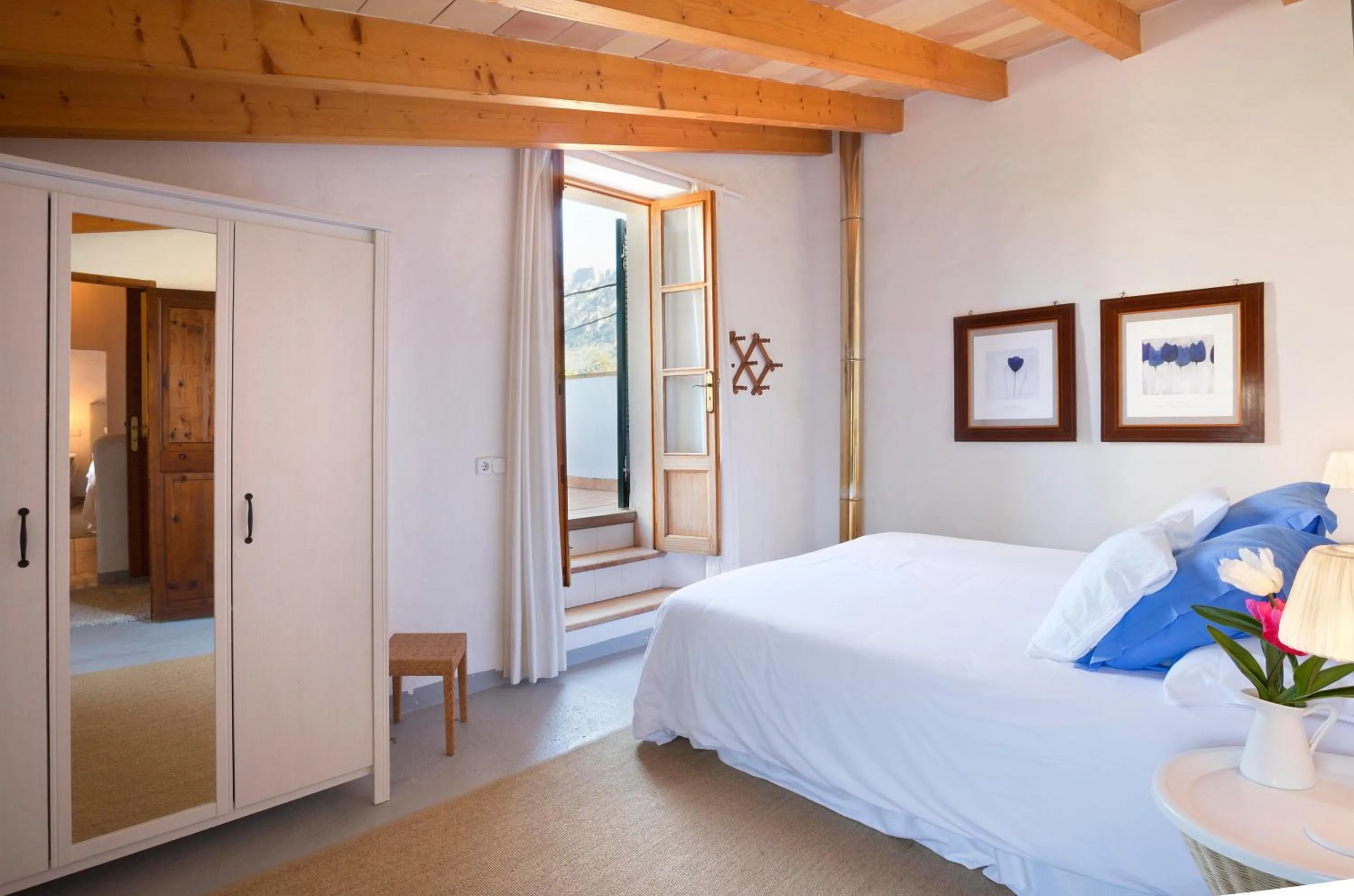 Bedroom, Bed in Finca Ca'n Quatre