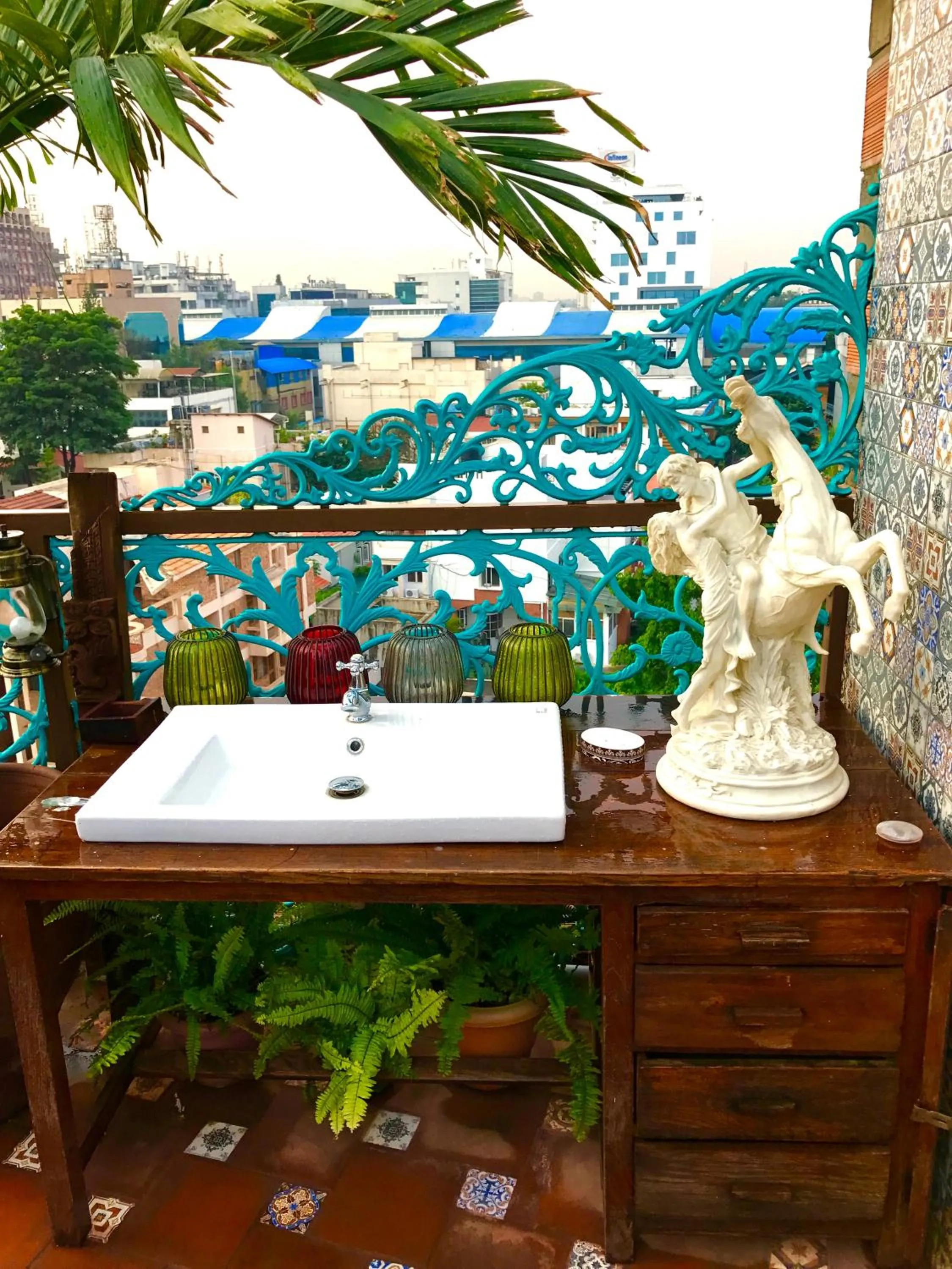 Decorative detail in Golden Lotus Bangalore Boutique Suites